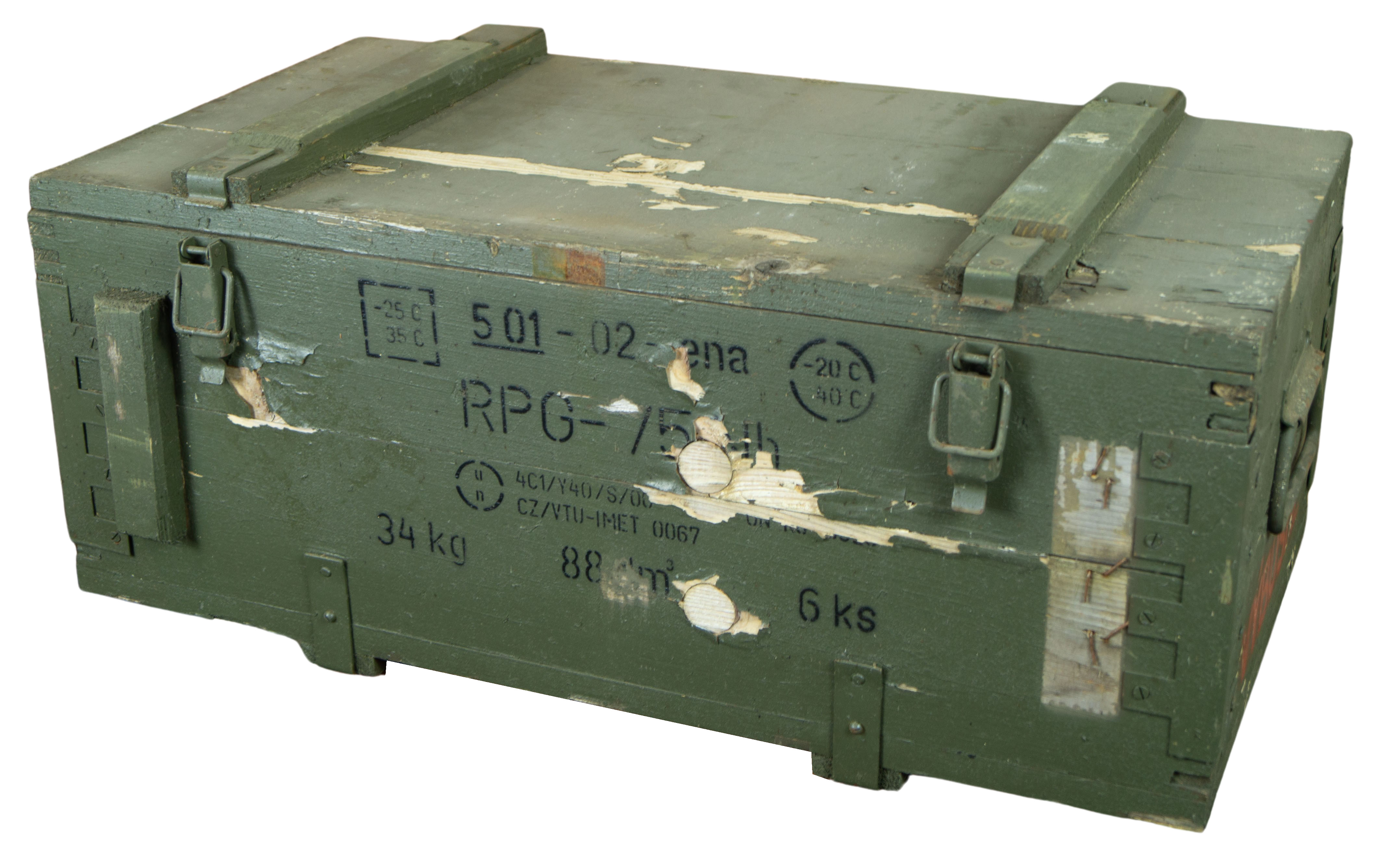 Munitionskiste 2te Wahl RPG-75 Frachtkiste Couchtisch Militärtruhe