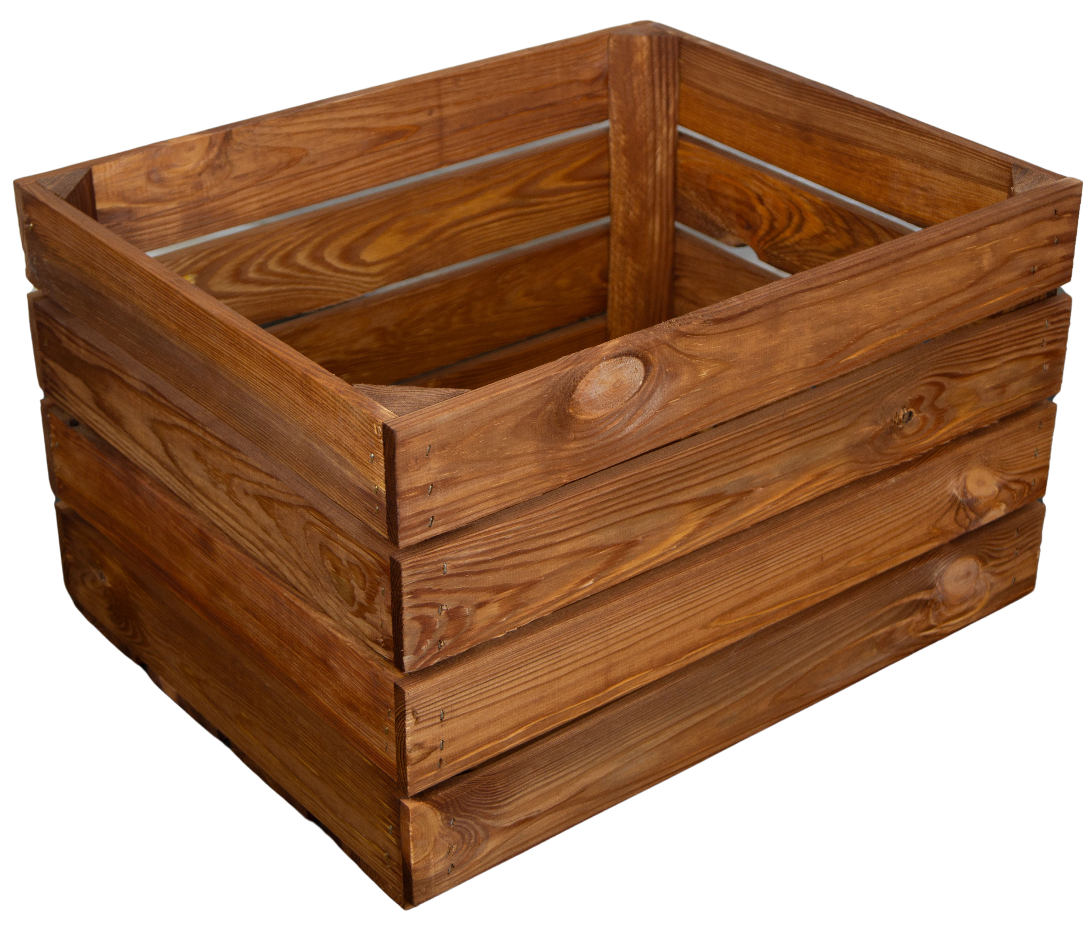 2er Set Holzkiste "Johanna" lasiert in ocker 50x40x30cm Obstkiste Weinkiste Apfelkiste Regalkiste