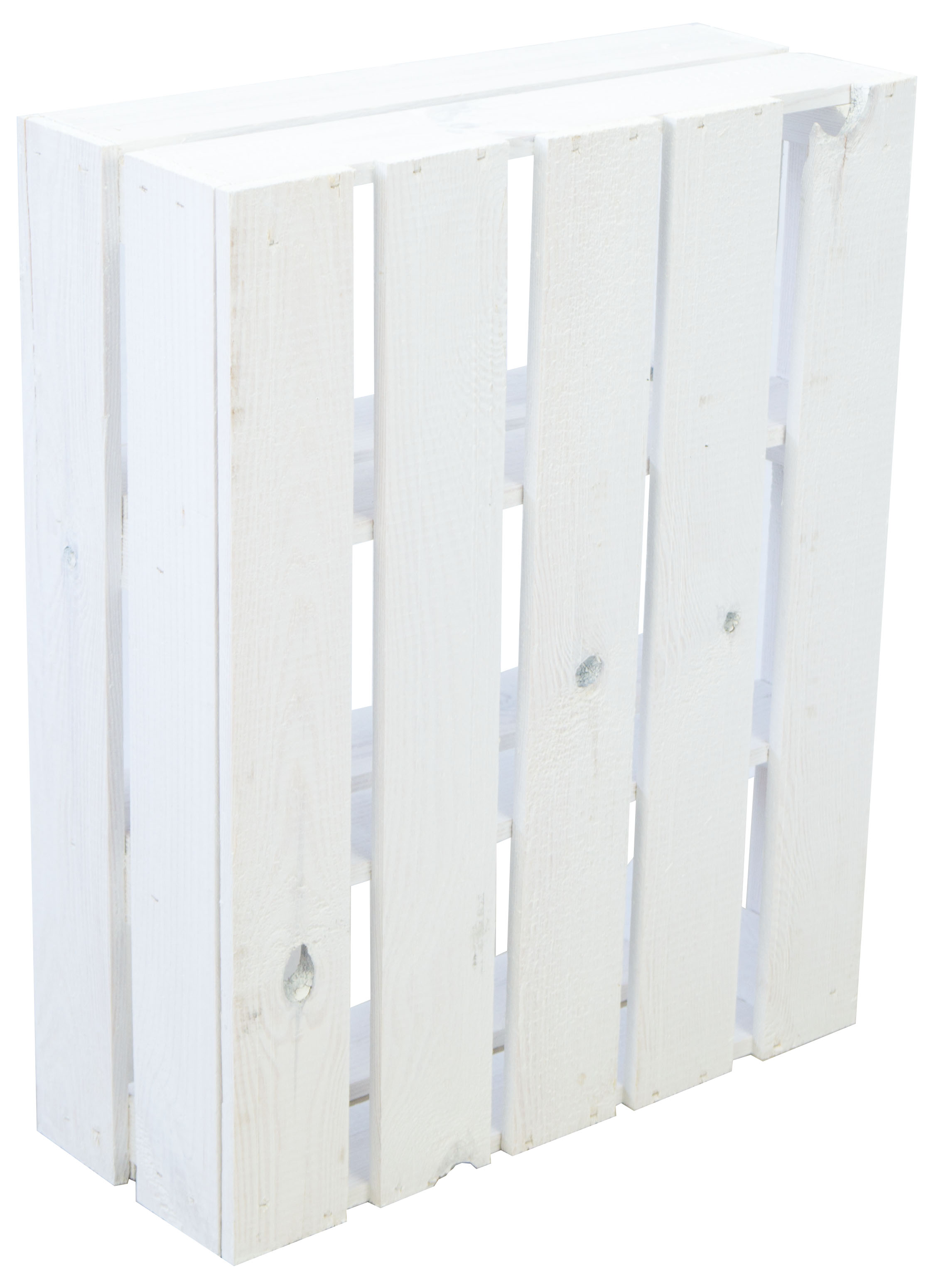 3 x caisse plate en bois wilma blanche avec 2 x planche centrale caisses à fruits porte-épices rangement