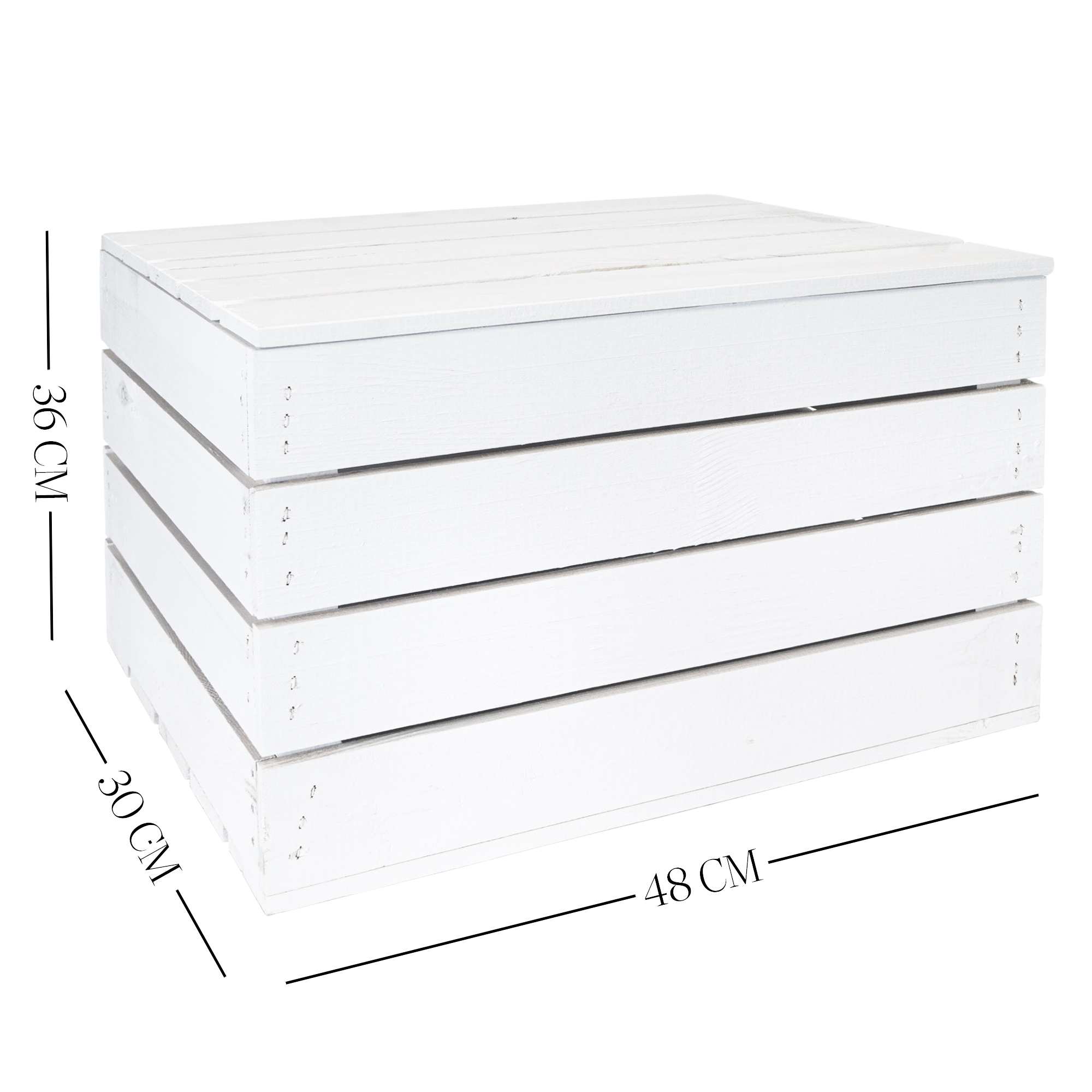 Coffre en Bois Blanc avec Couvercle Caisse de Fruits Trésor Paix Capuchon /