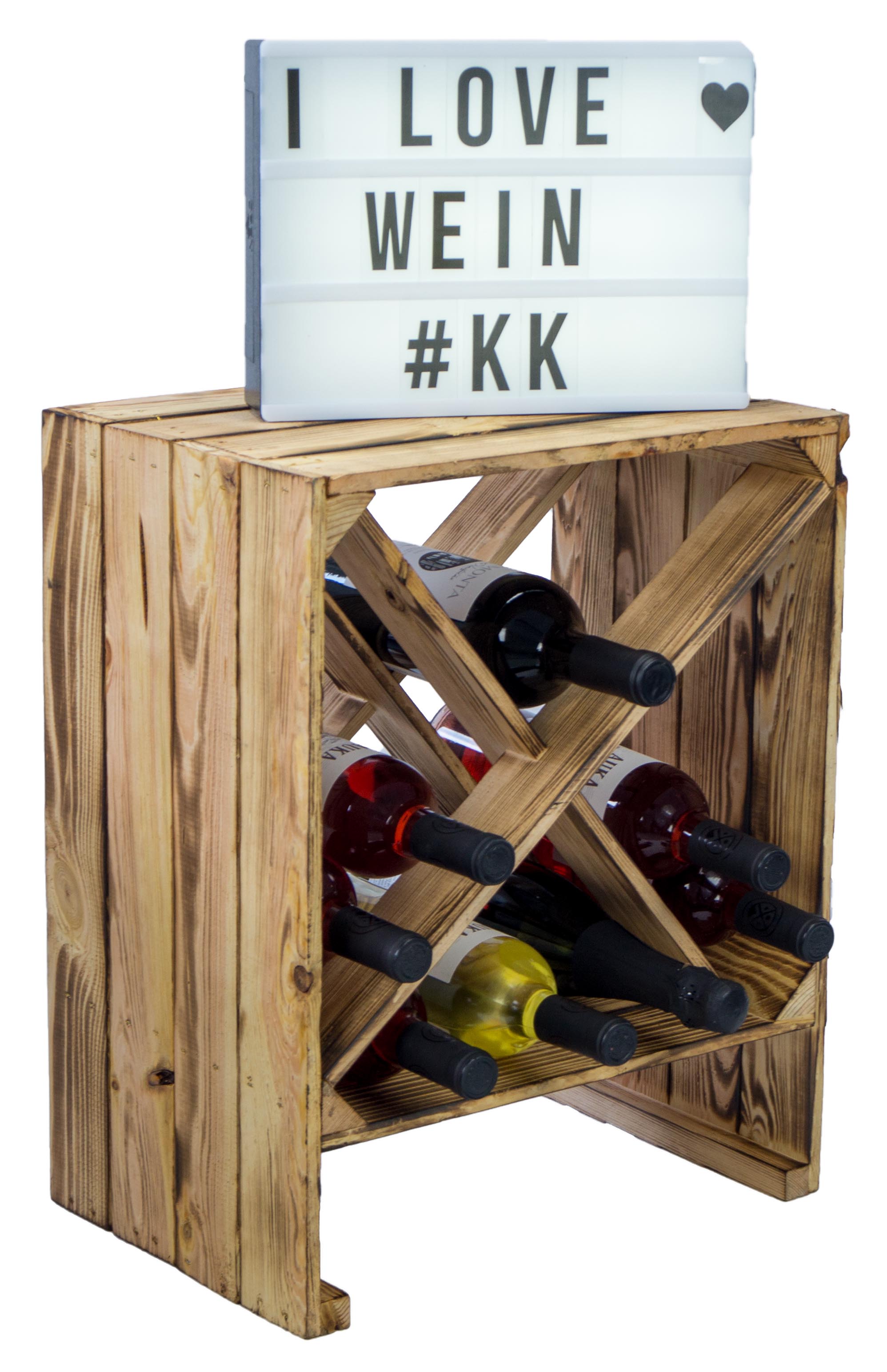 Casier à vin "x" flammé