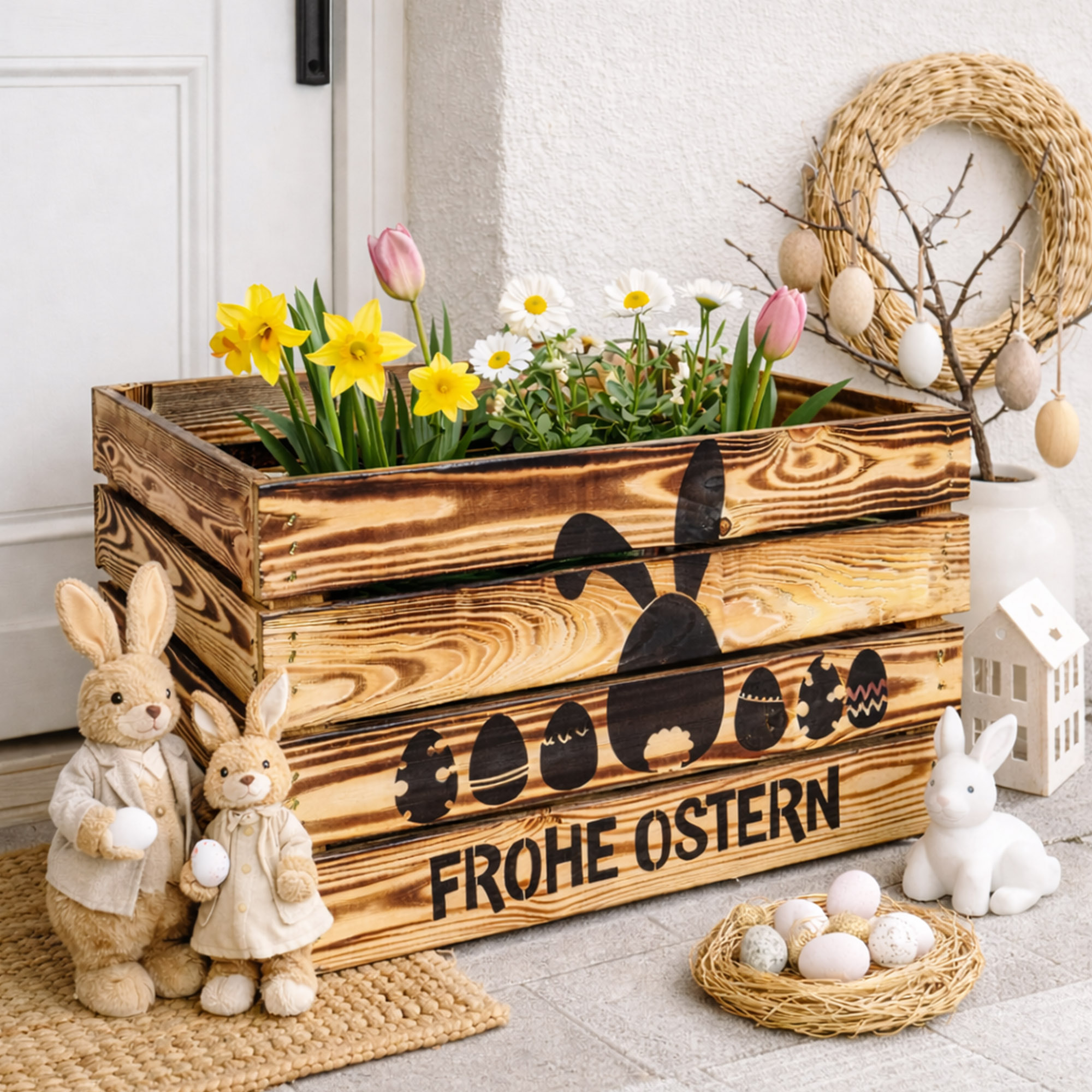Geflammt Osterkiste (Hase und Eier)