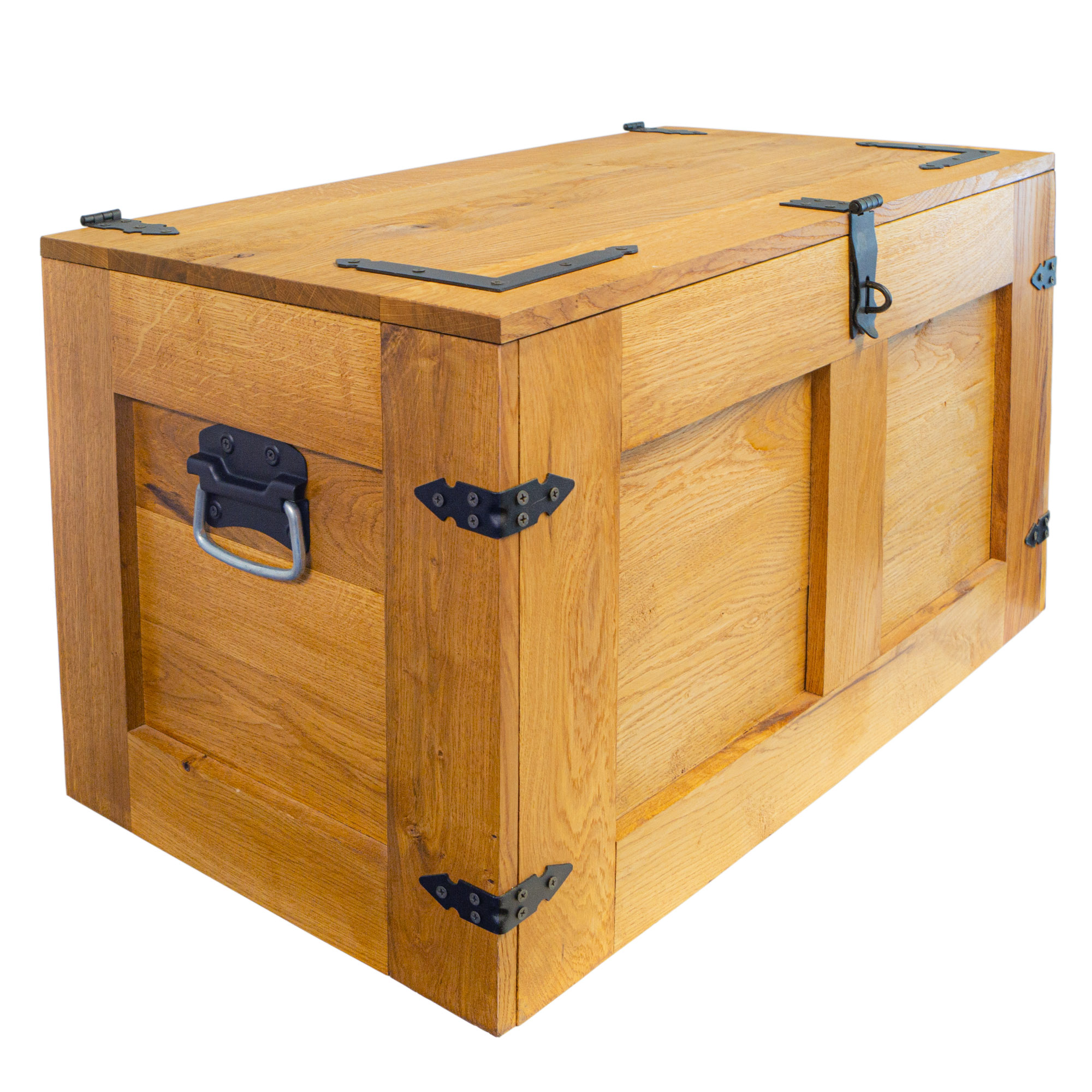 grosse Holztruhe Oskar Premium massive Eiche 80x45x47cm
