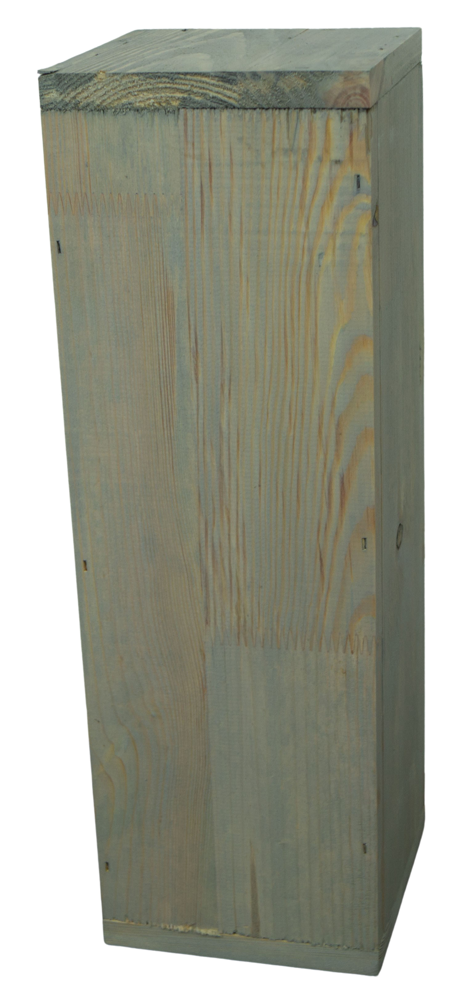 3er Set Dekosäulen viereckig in shabby natur 24x24x60cm Holzblock Holzständer
