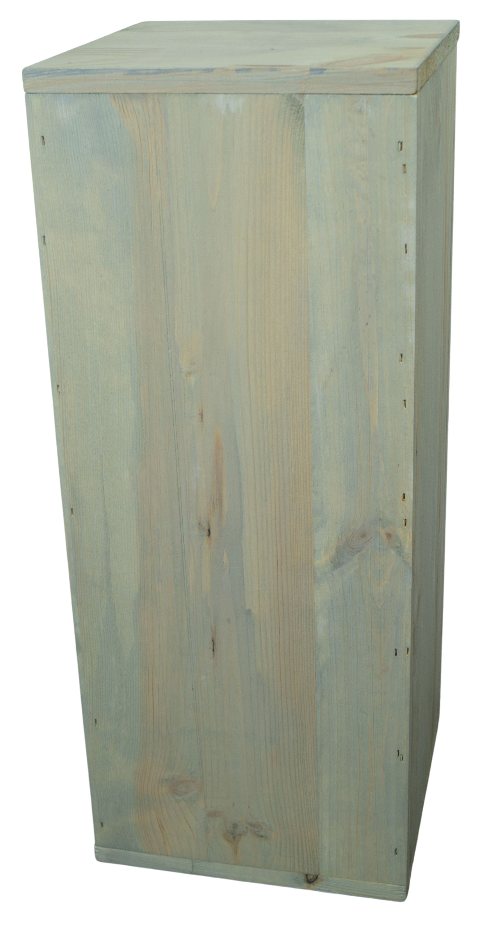 3er Set Dekosäulen viereckig in shabby natur 24x24x60cm Holzblock Holzständer