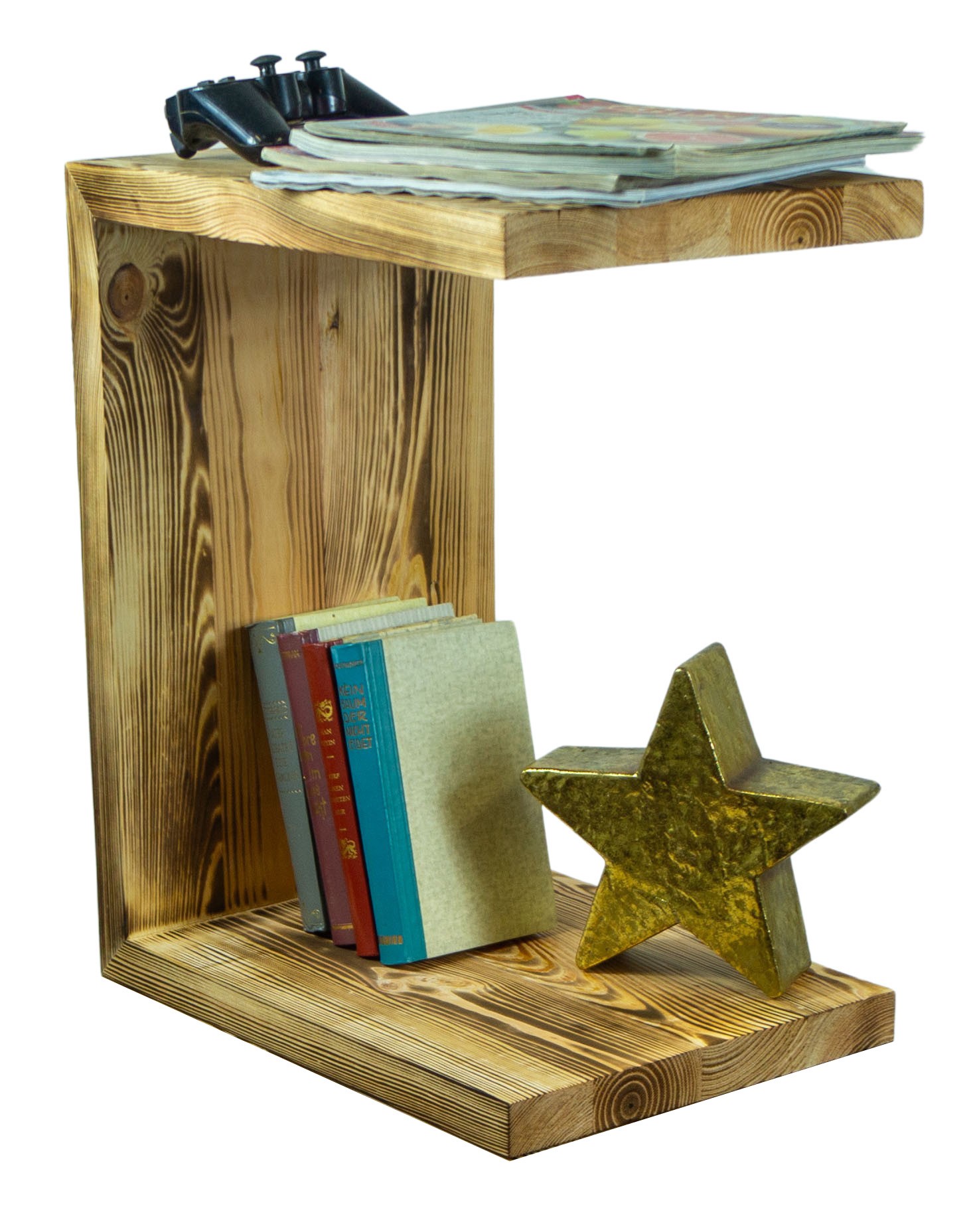2er Set Beistelltisch 50x40x30cm Sitzhocker in geflammt