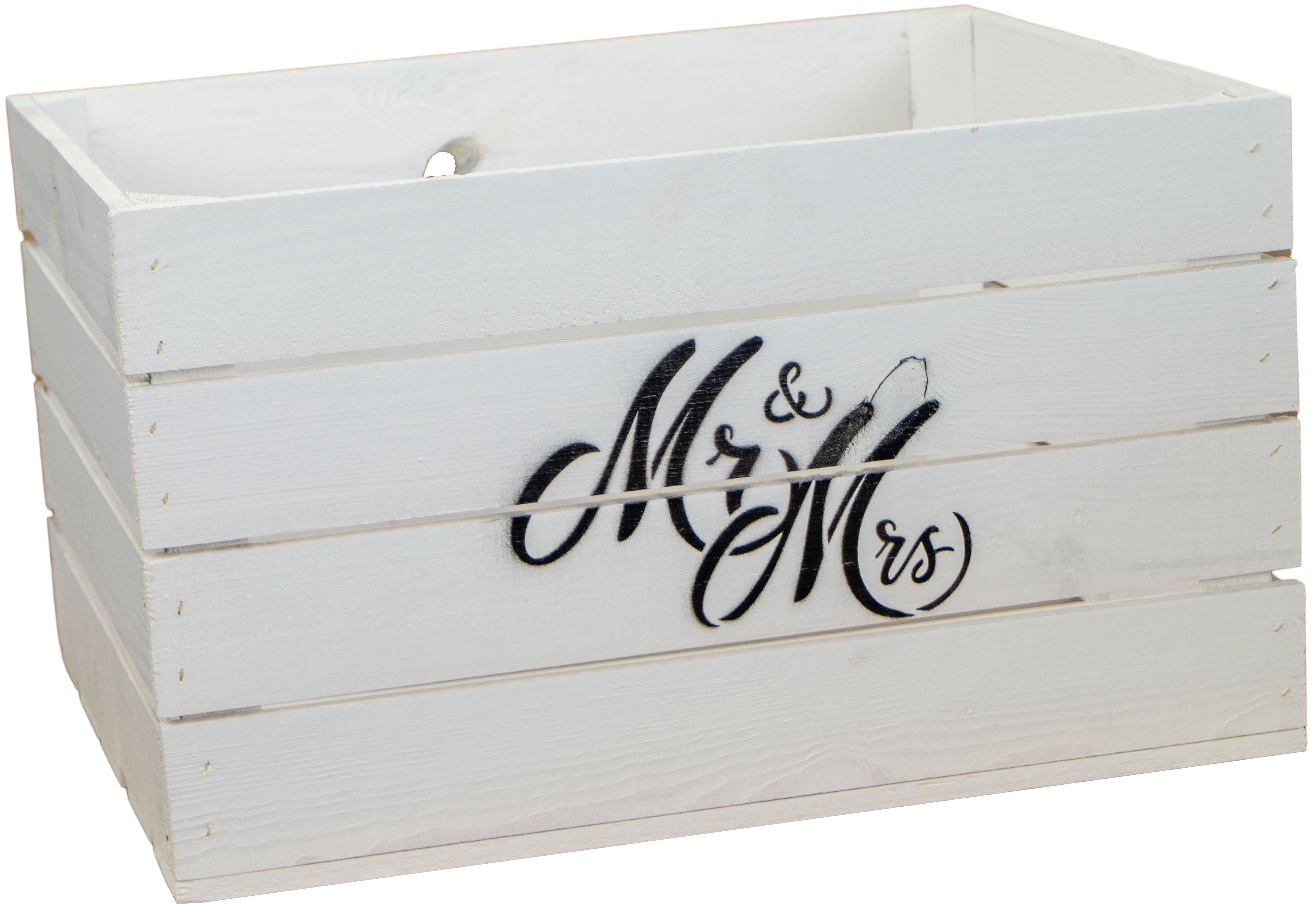 Holzkiste Johanna weiss "Mr & Mrs"
