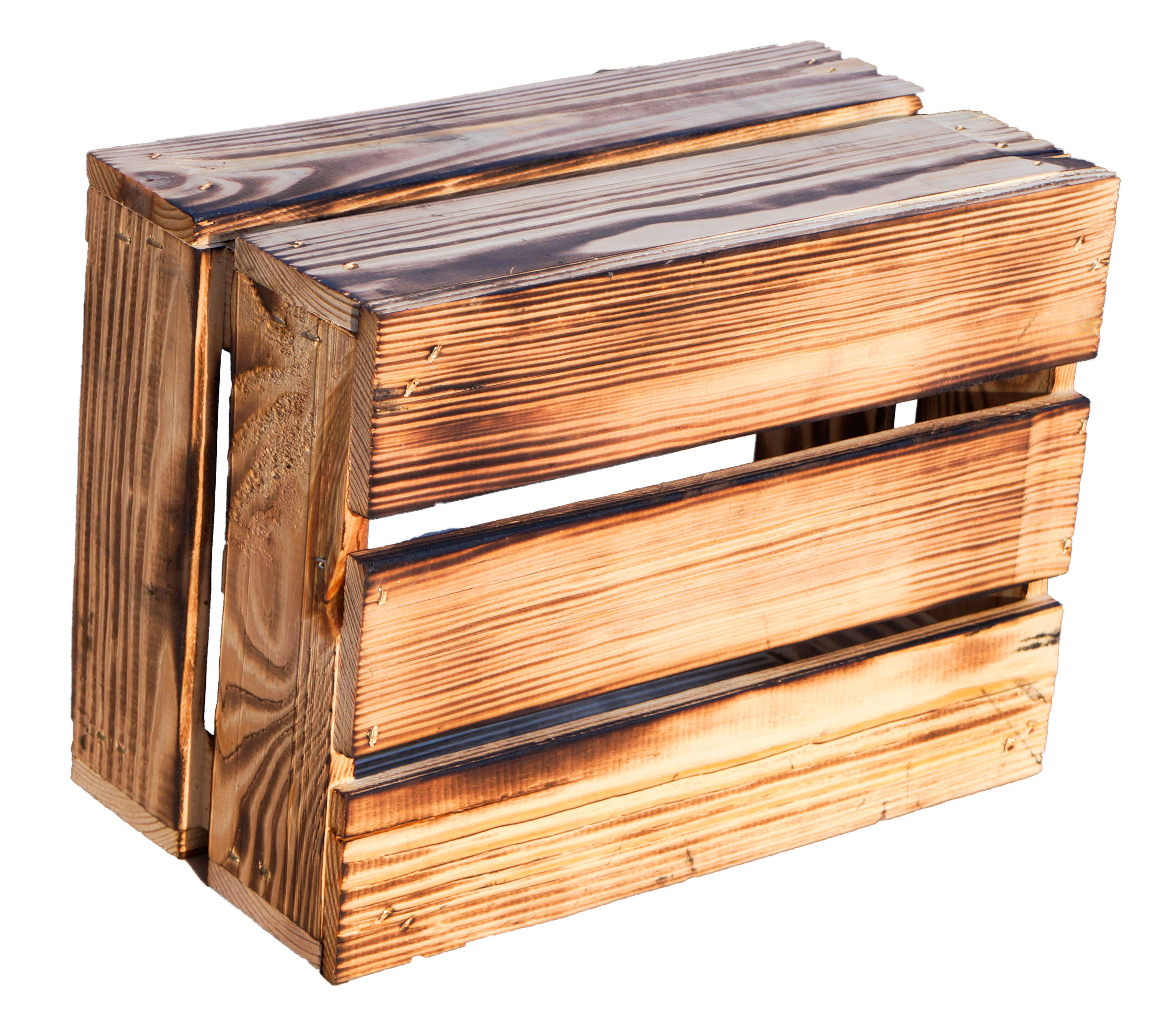 Set de 3 petites boîtes en bois "Frieda" flambées
