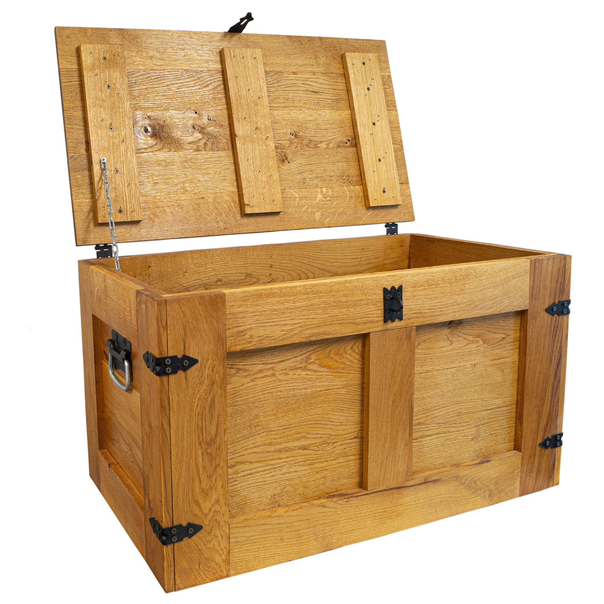 grosse Holztruhe Oskar Premium massive Eiche 80x45x47cm