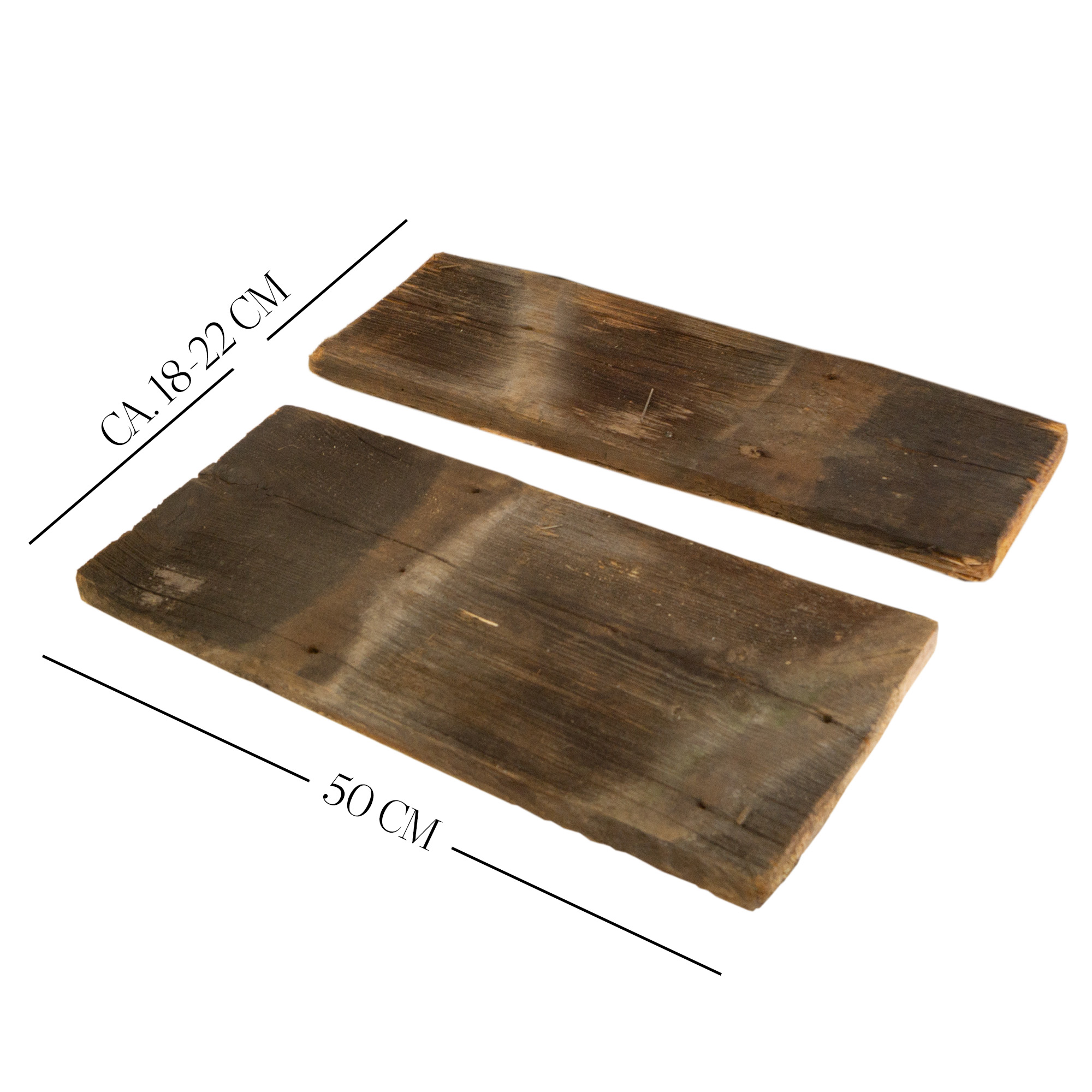2er Set Holzplanken 100 Jahre alt  50 x 18-22cm