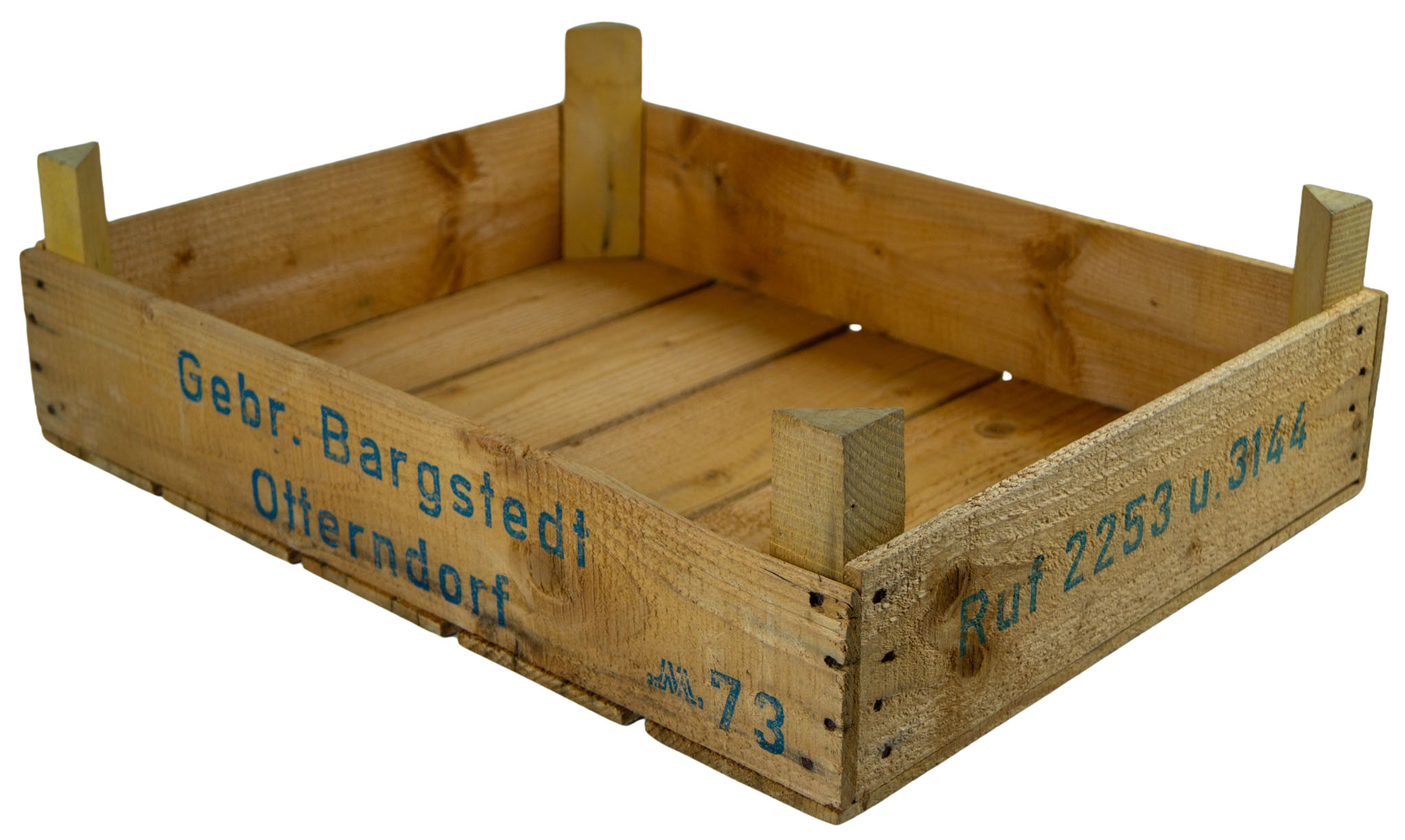 4er Set Helle Kirschsteige 54x42x16cm Holzsteige Holzkiste Vintage Obstschale