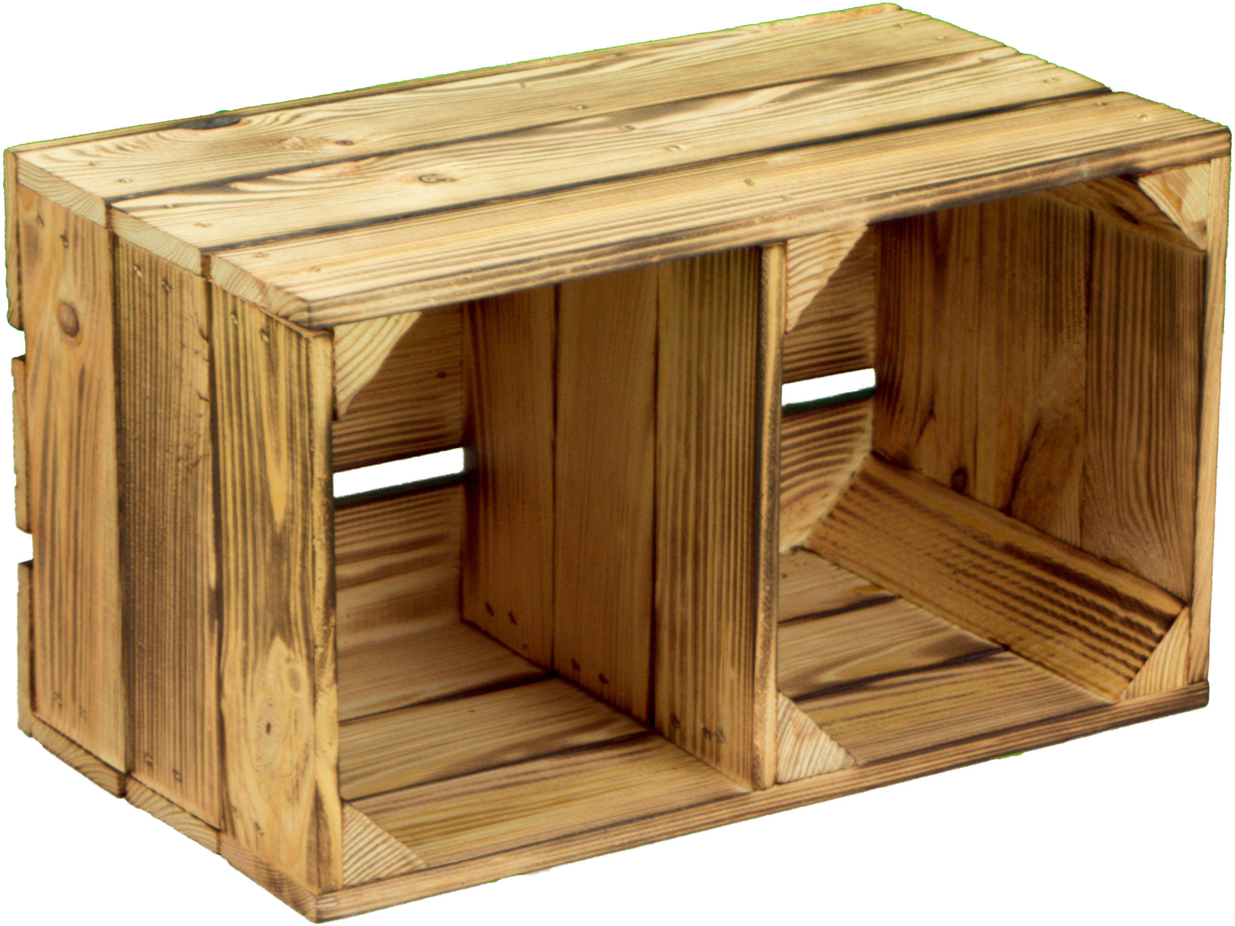 Coffret à vin "Hilde" flammé avec plateau intermédiaire