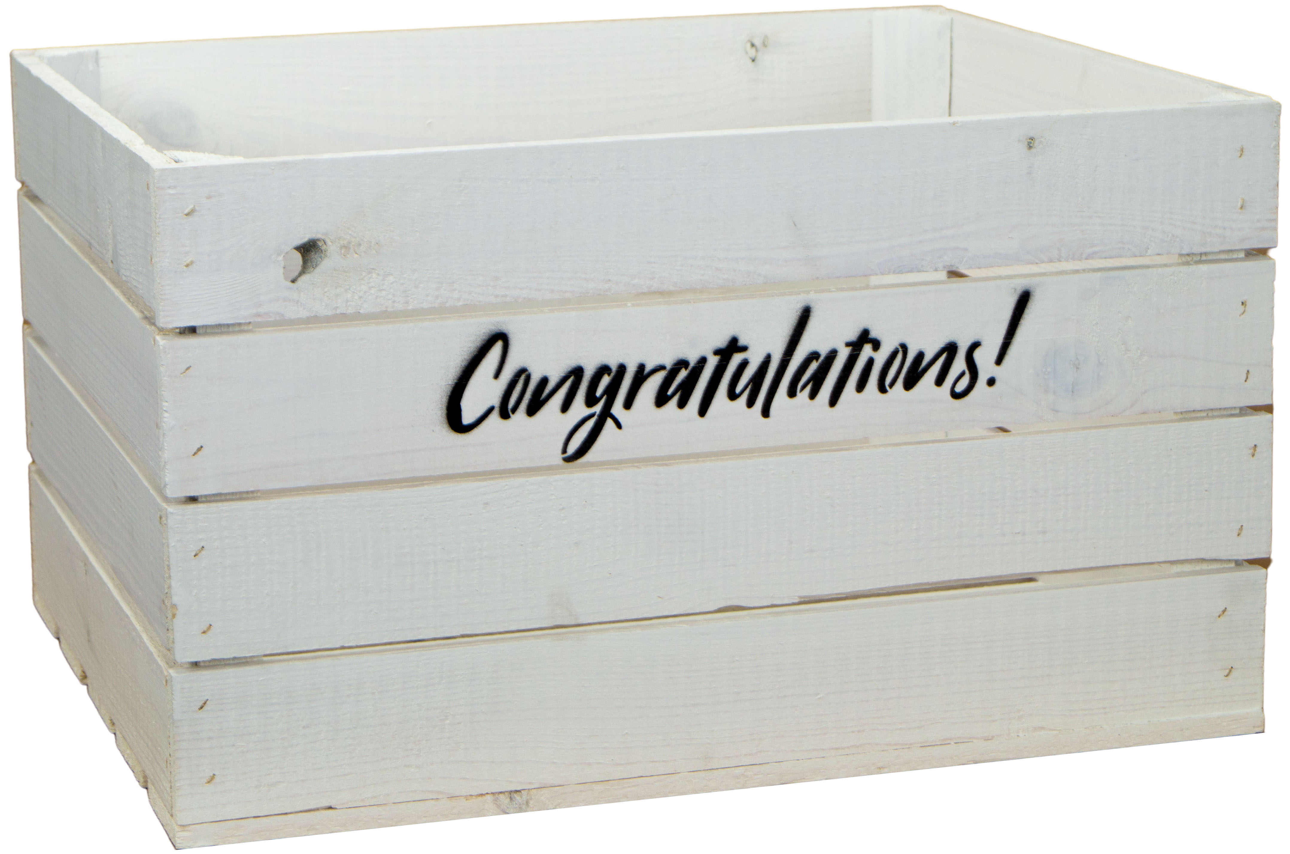 Holzkiste Johanna weiss "Congratulations"