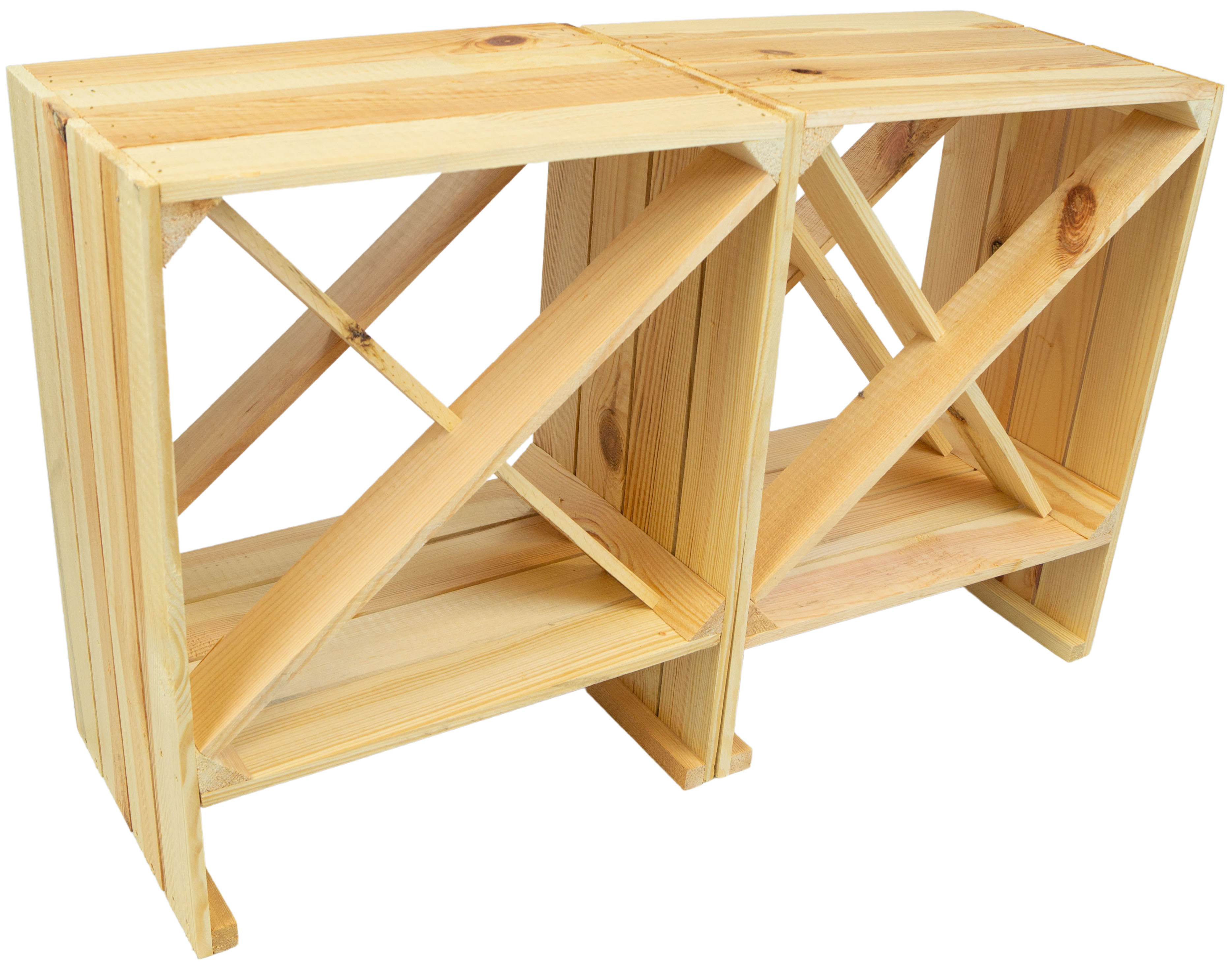 Étagère à Vin " X " Nature Armoire A Vin Weinablage Boîte Boîte en Bois