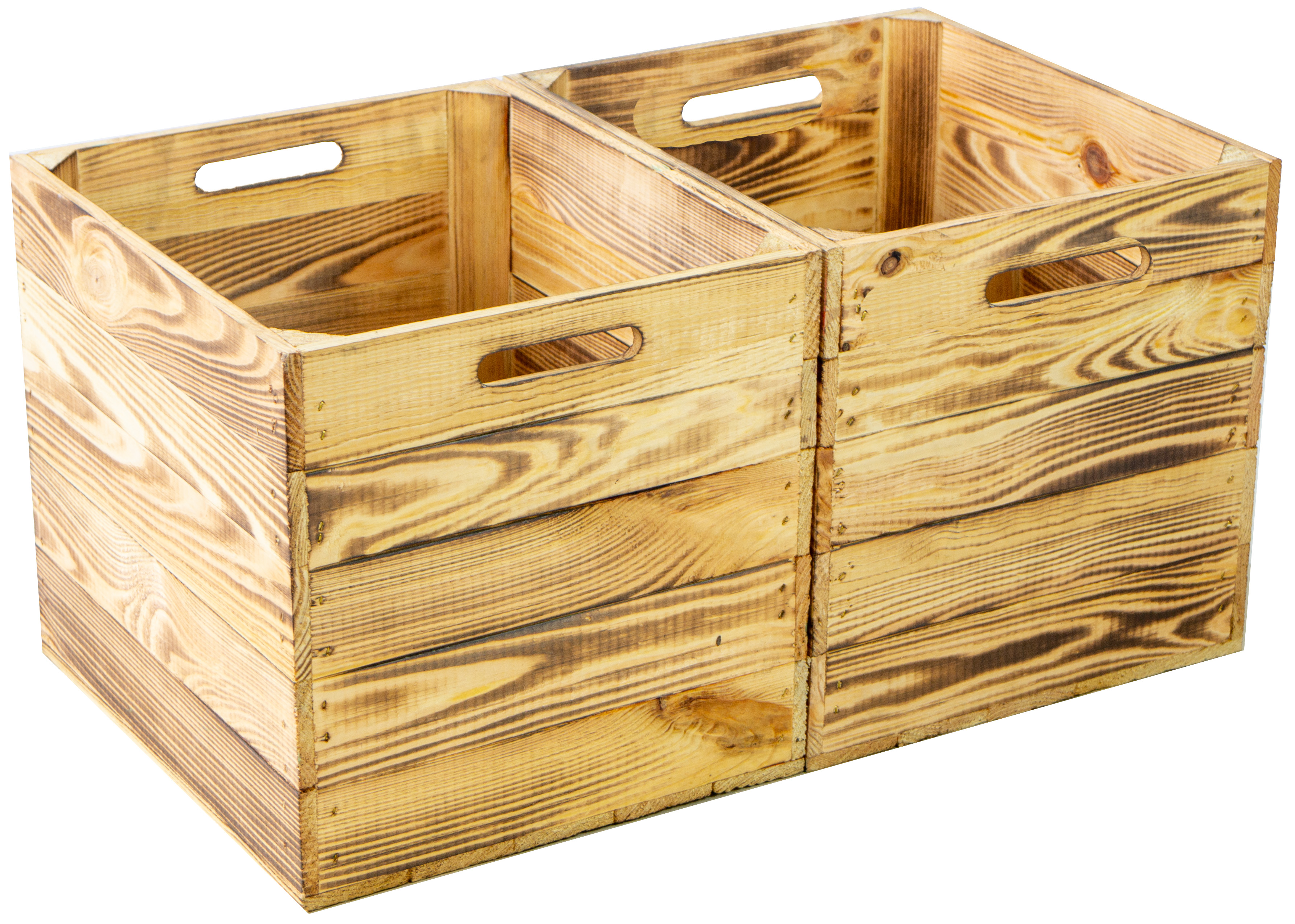 Boîte en bois flammé convenant aux étagères Kallax et Expedit