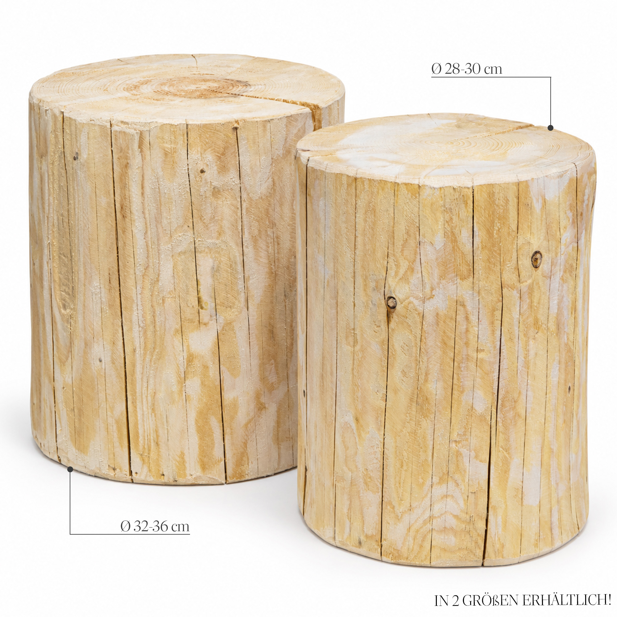 Holzstamm Sitzhocker gehobelt Durchmesser ca 28-30cm