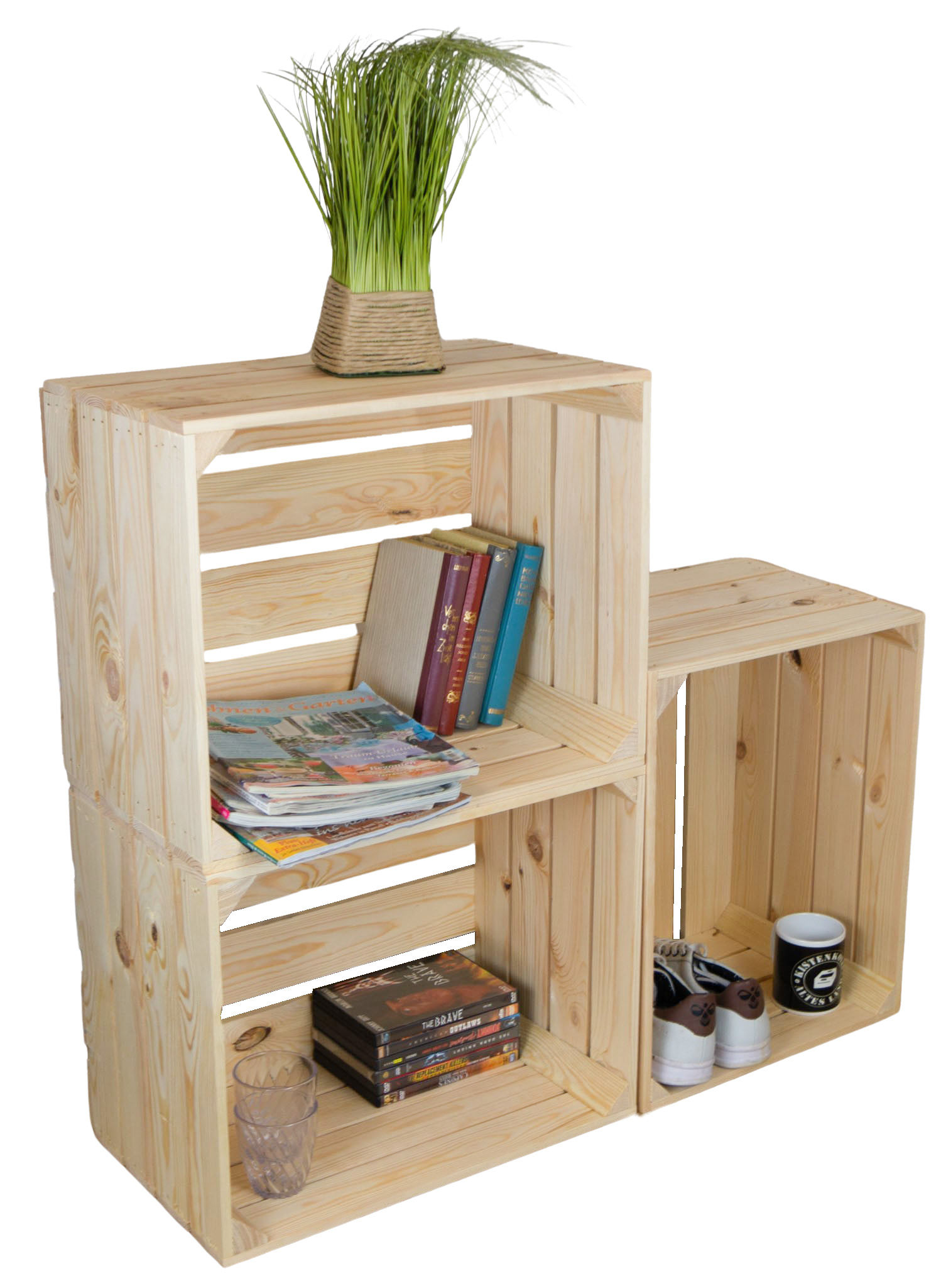 4 x  Holzkisten "Johanna" - NEU
