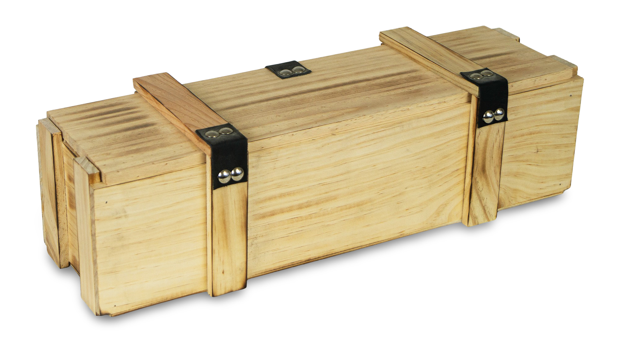 Boîtes à vin 1er flammé incl. laine de bois