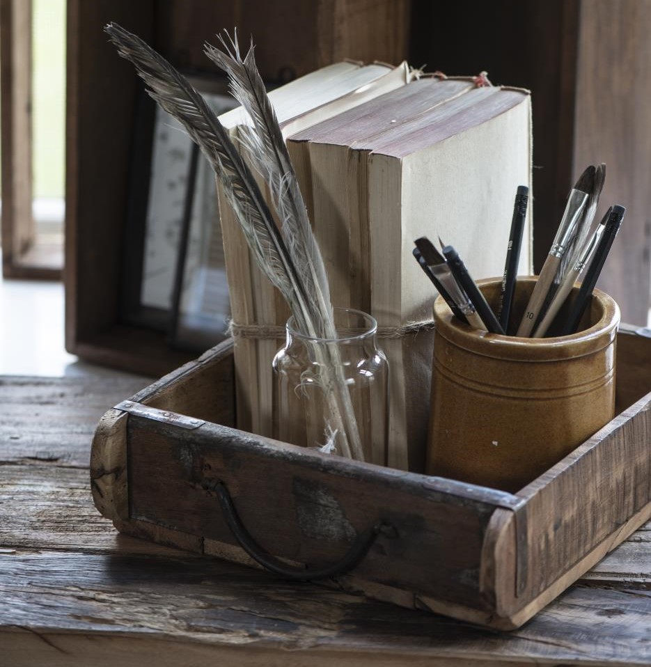 Original indische Ziegelform Kiste mit Henkel