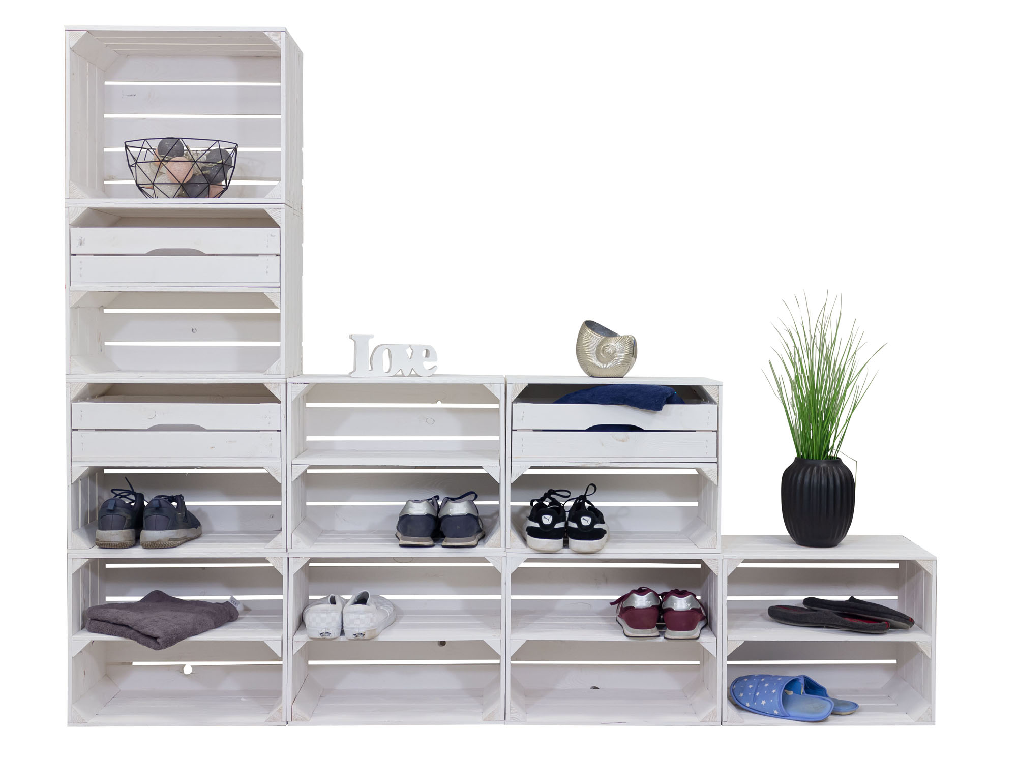 Étagère à chaussures avec 17 niveaux Armoire à chaussures, rangement de chaussures, organisateur de chaussures, pour jusqu'à 34 paires de chaussures, pour le salon, l'entrée (blanc)