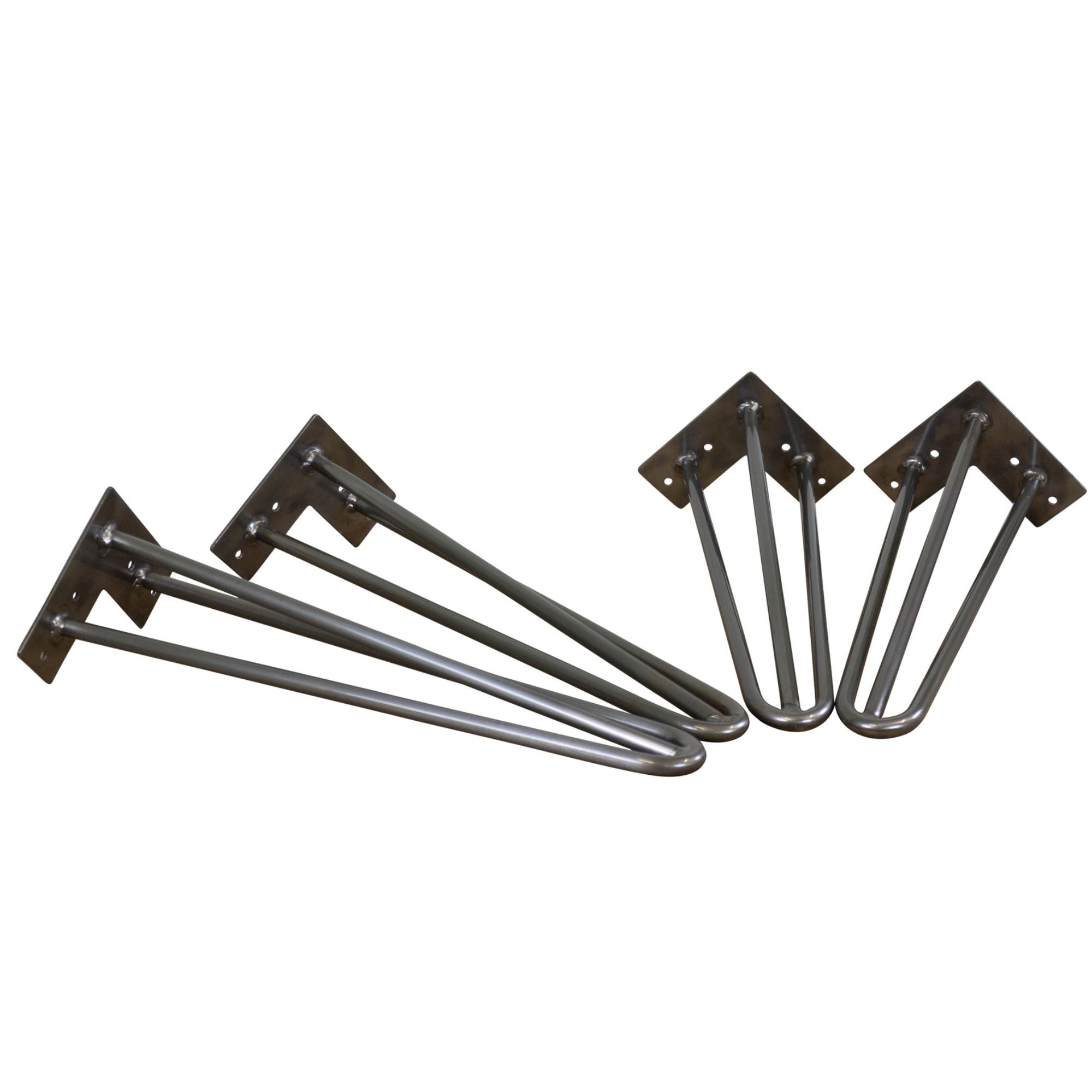 Hairpin Legs Pieds de table 2 barres/36cm "gris" 4pcs
