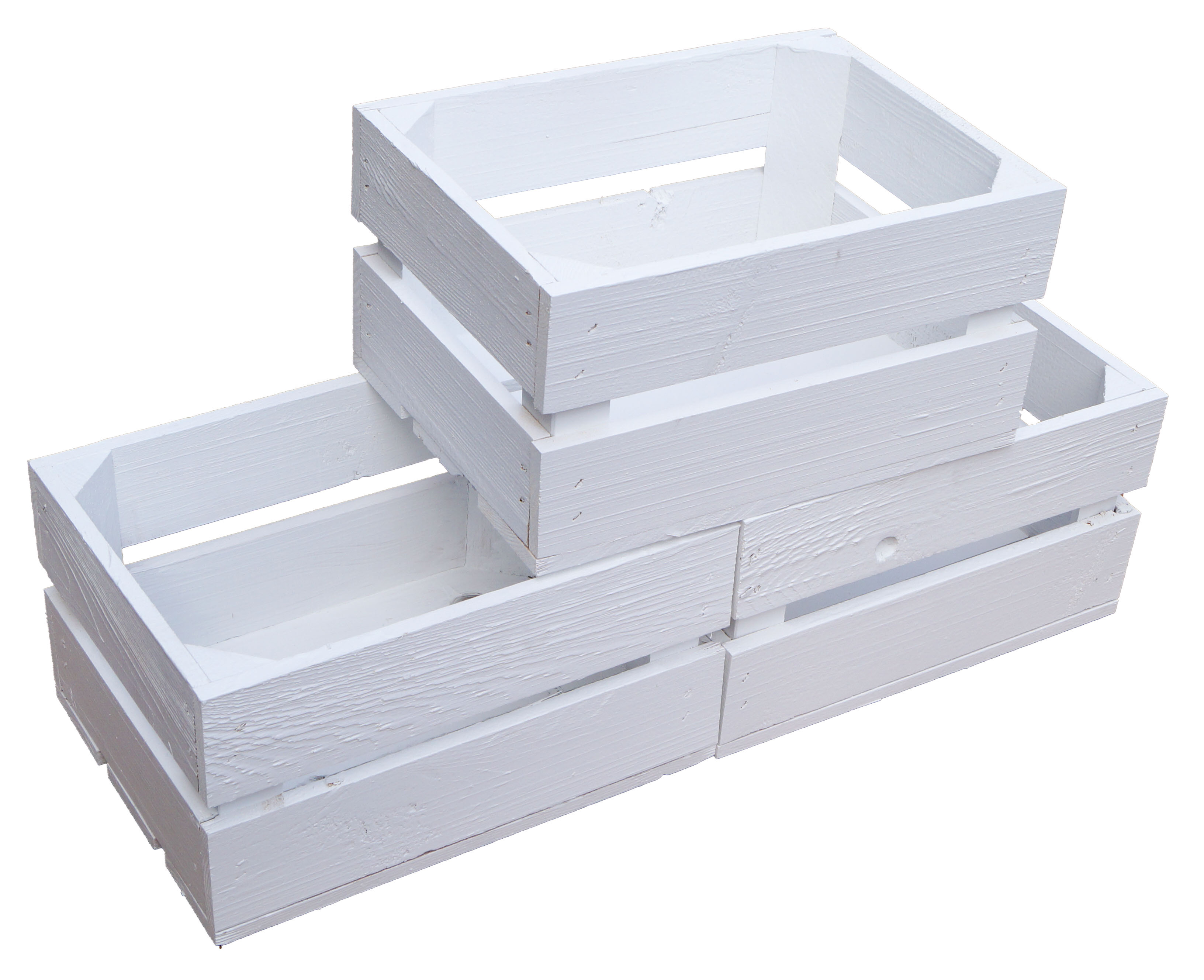 Kleine Holzkiste "Frieda" weiß 3er set