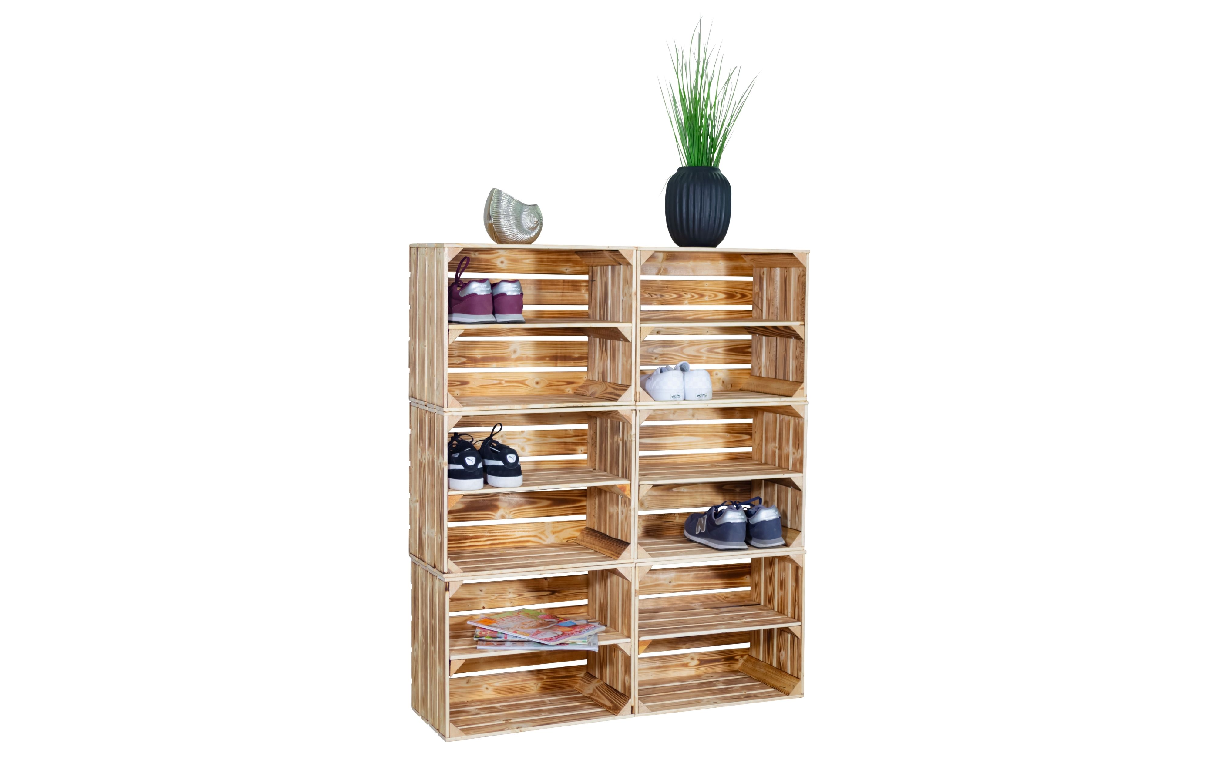 Étagère à chaussures avec 12 niveaux Armoire à chaussures, rangement de chaussures, organisateur de chaussures, pour jusqu'à 24 paires de chaussures, pour le salon, l'entrée (Flammé)