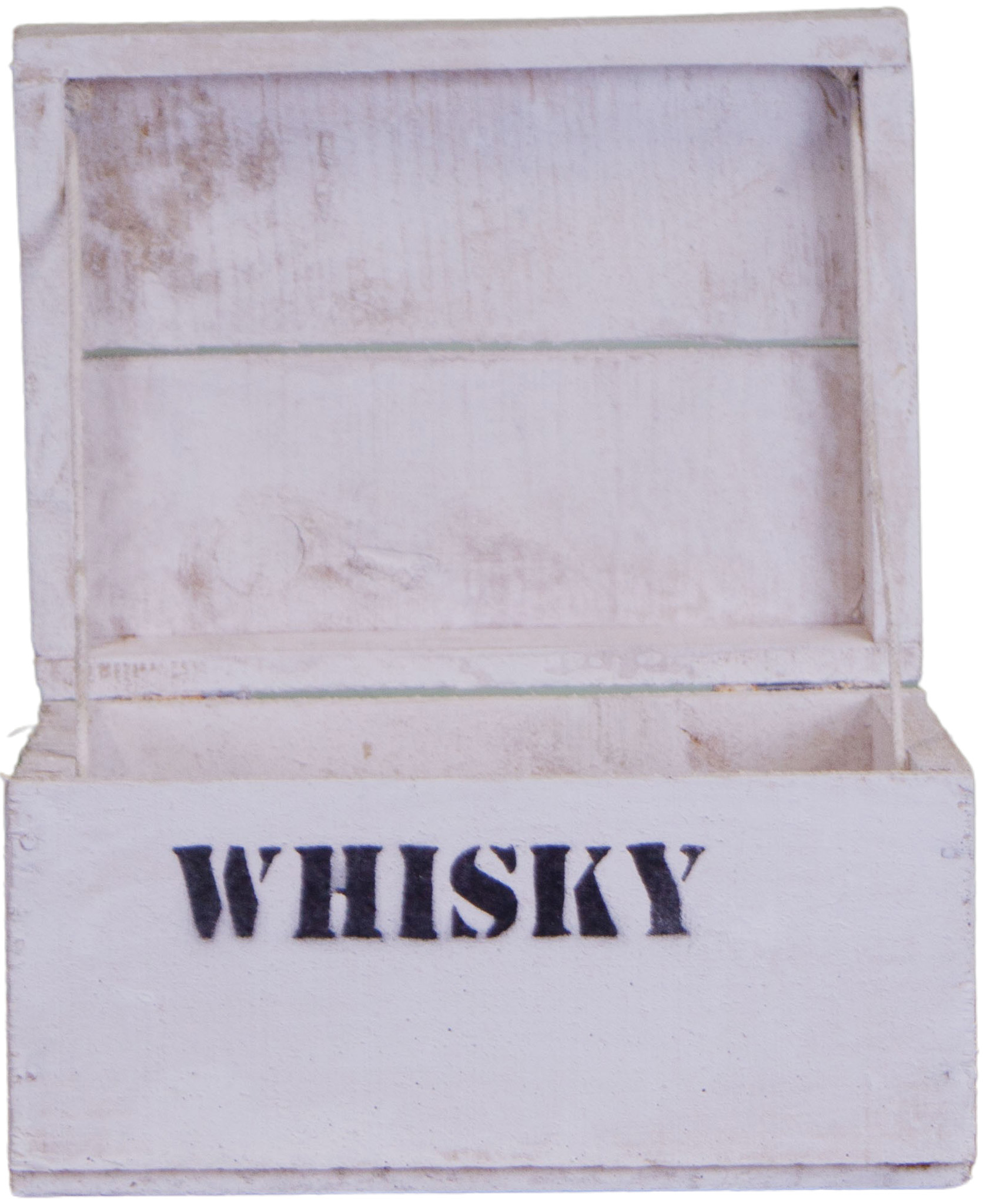 alte Holztruhe weiß Whisky mit Deckel in verschiedenen Grössen xs