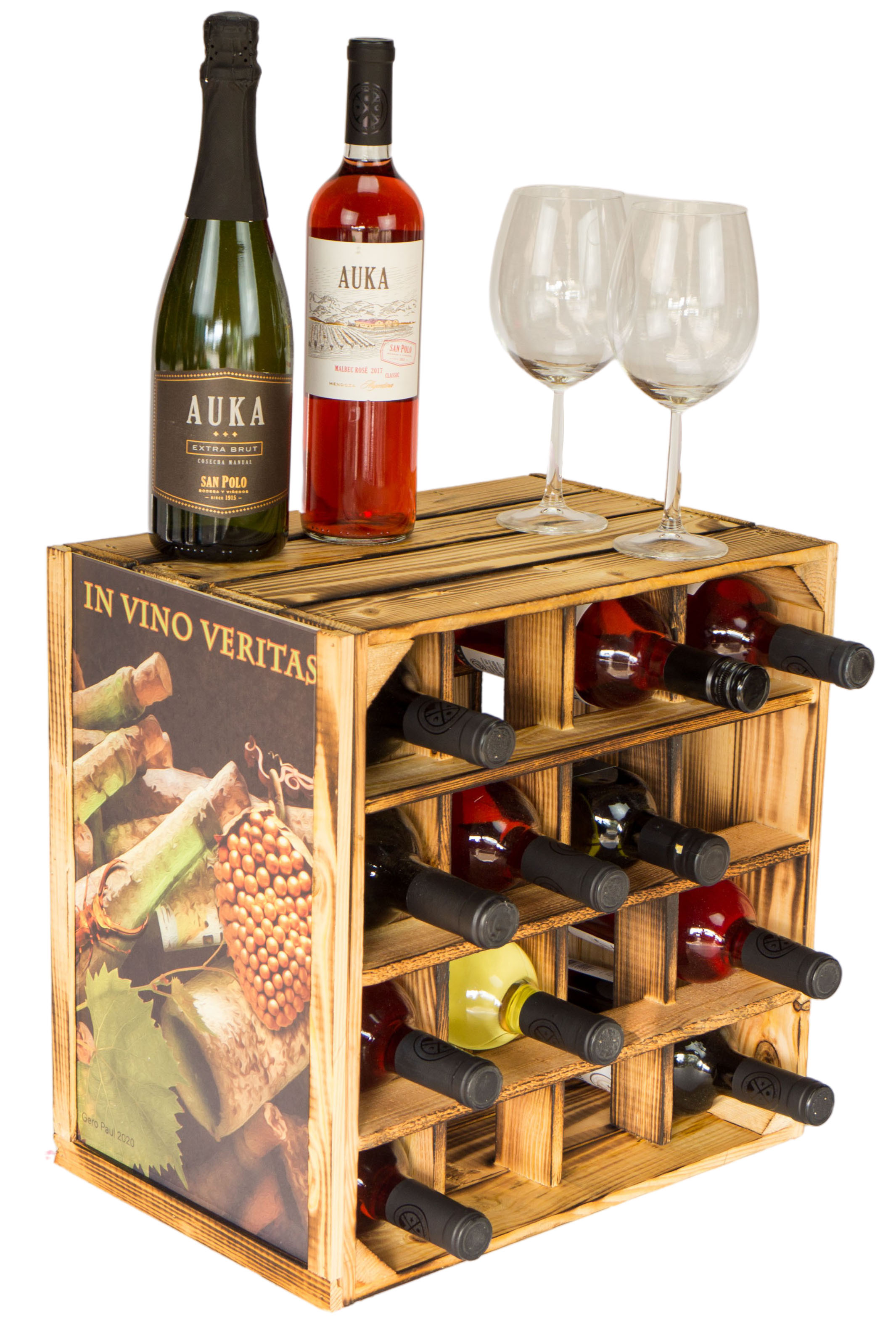 Weinregal "16er" geflammt In Vino Veritas