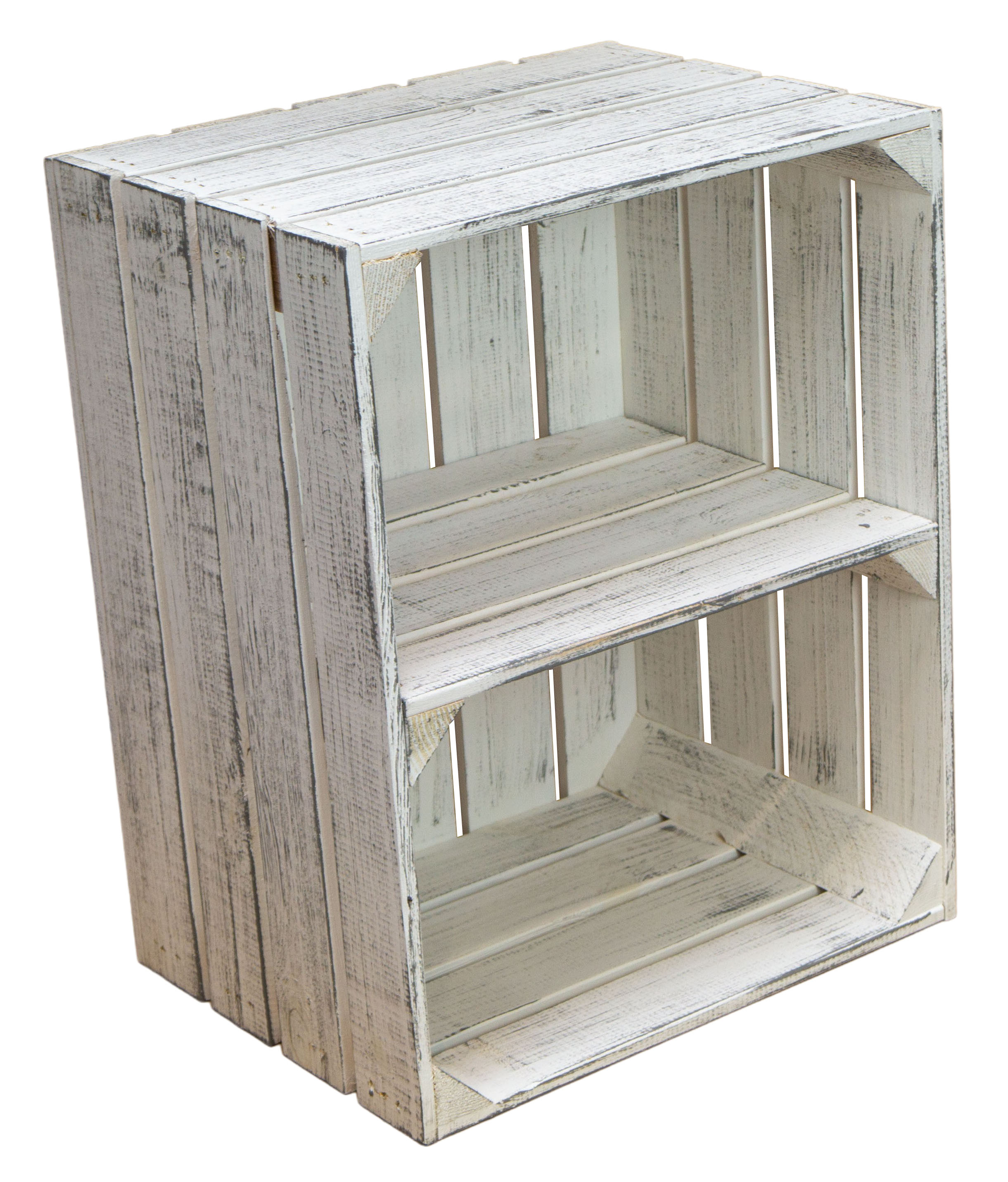 Obstkistenregal  Johanna neu - Shabby weiß - Quer