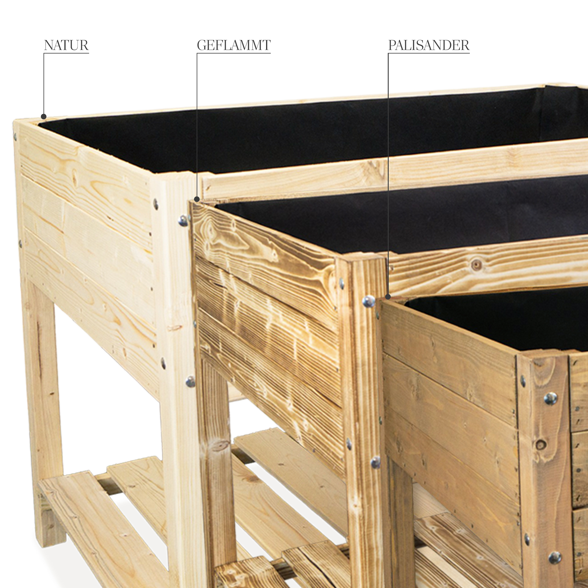 Hochbeet XL 118x79x78cm Palisander