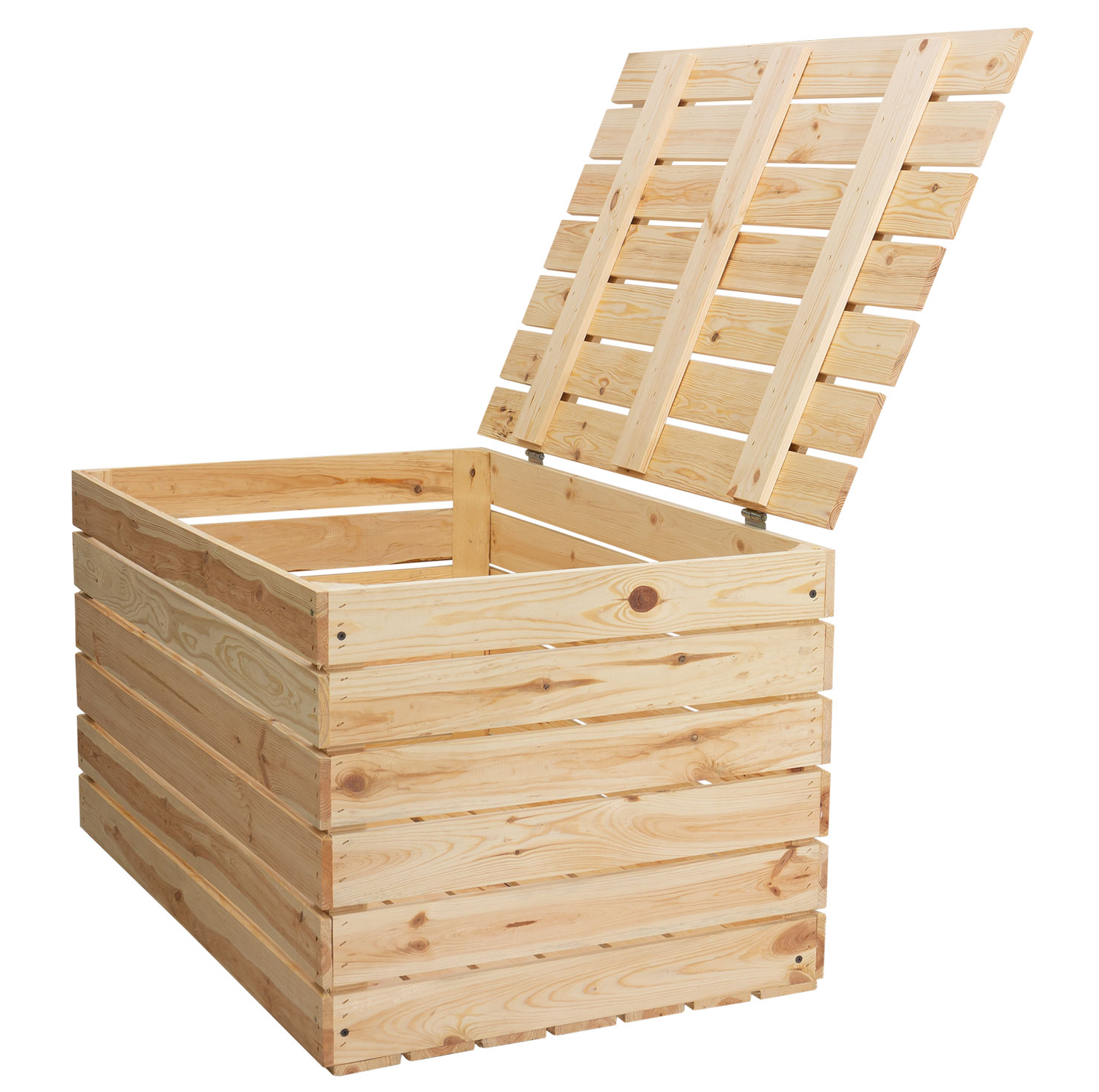 Grosse Holztruhe 80er Natur mit Deckel  80x50x39cm