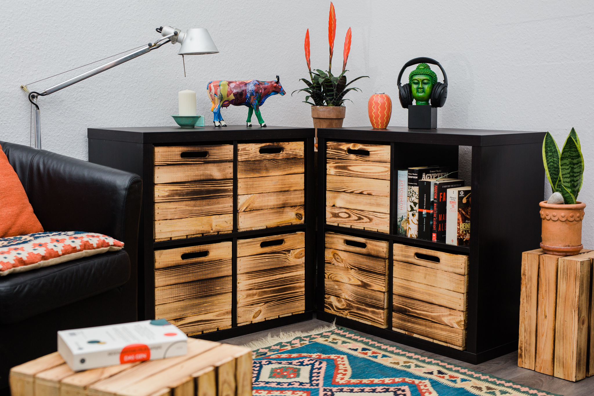 Holzkiste geflammt passend für Kallax und Expeditregale