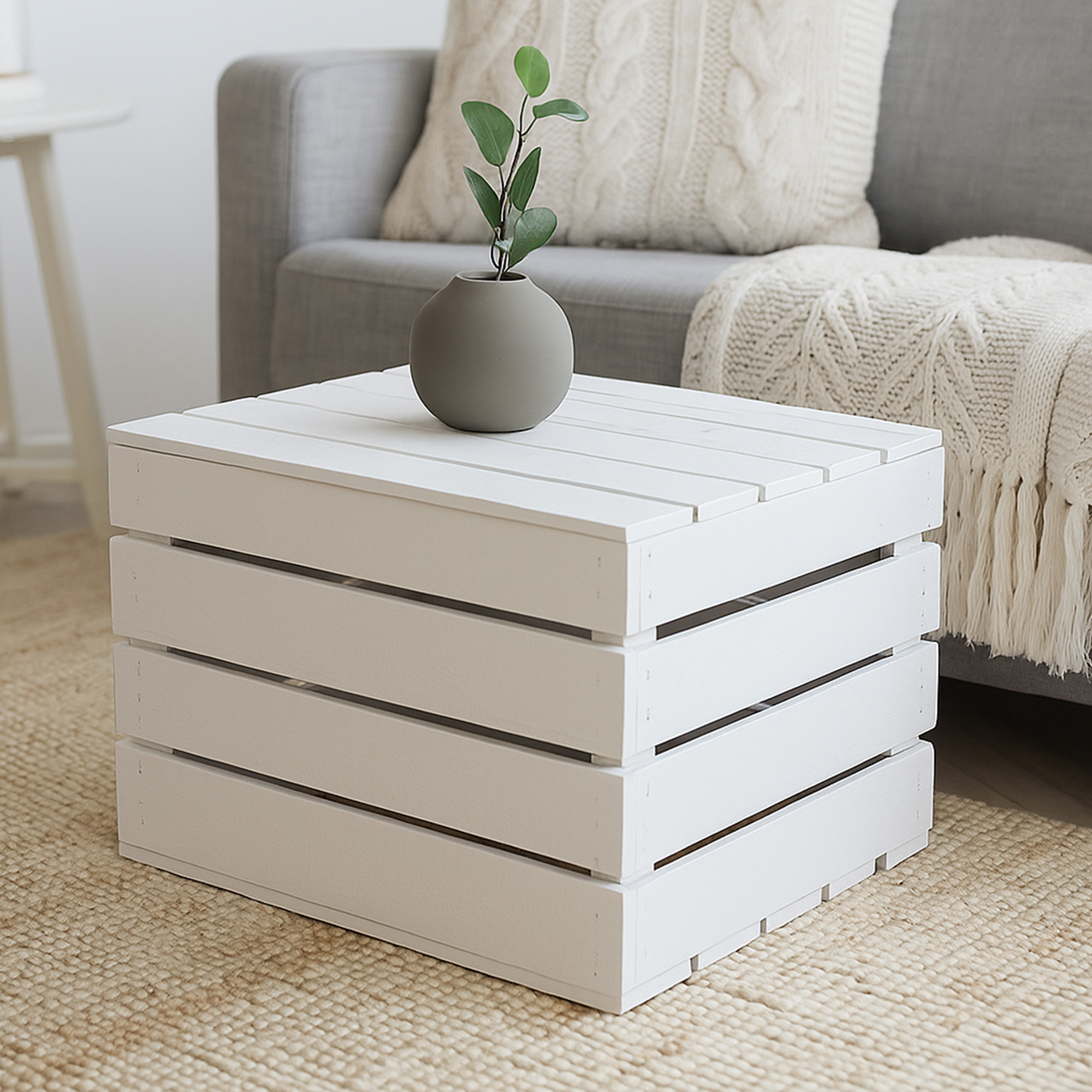 Coffre en Bois Blanc avec Couvercle Caisse de Fruits Trésor Paix Capuchon /