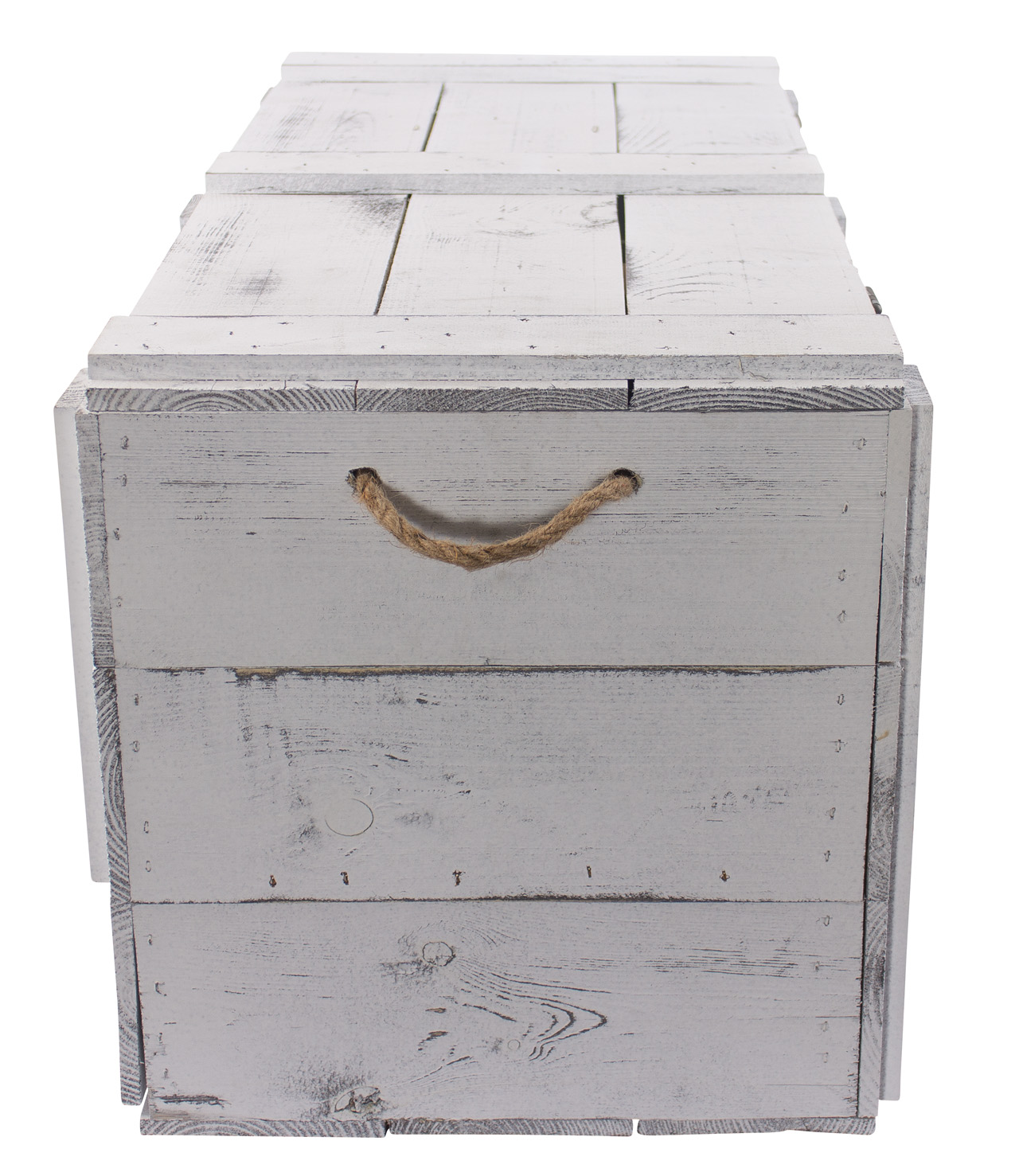 grosse shabby weiss Holztruhe Kalle mit Schubladen und Deckel