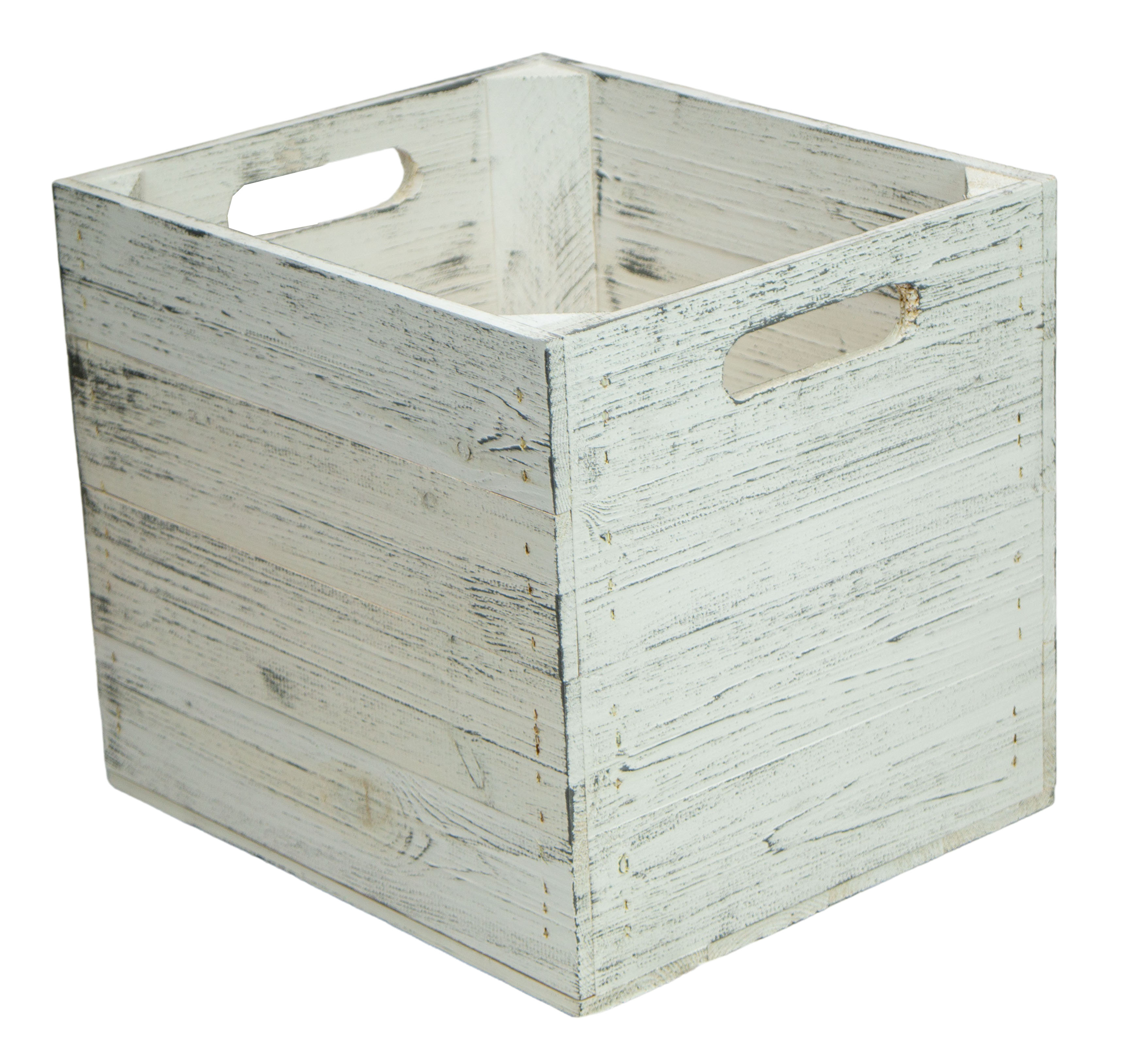 Holzkiste Shabby weiß passend für Kallax und Expeditregale Regaleinsatz