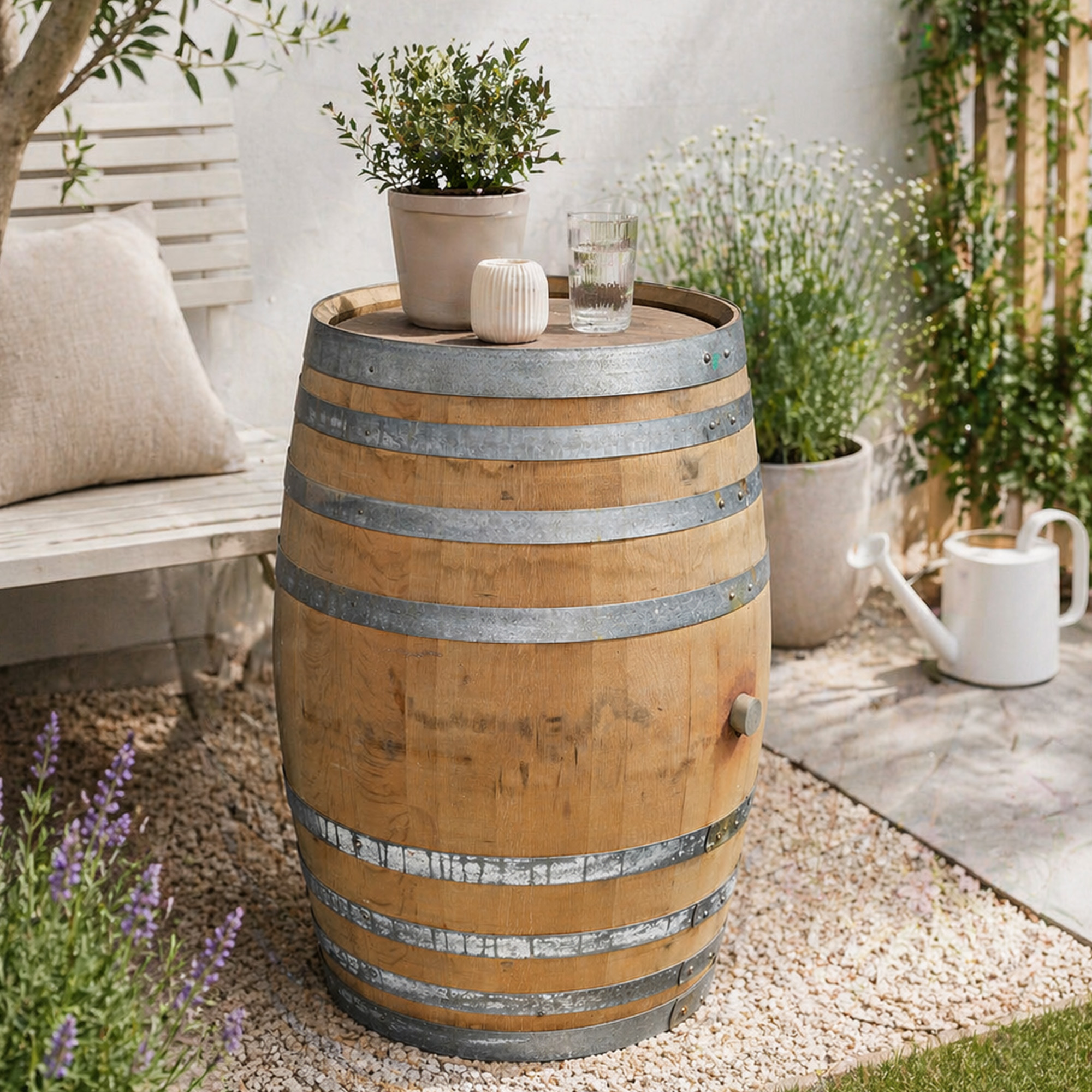 Gebrauchtes Weinfass 300L kaufen – Eichenfass für Garten, Deko & Möbelbau