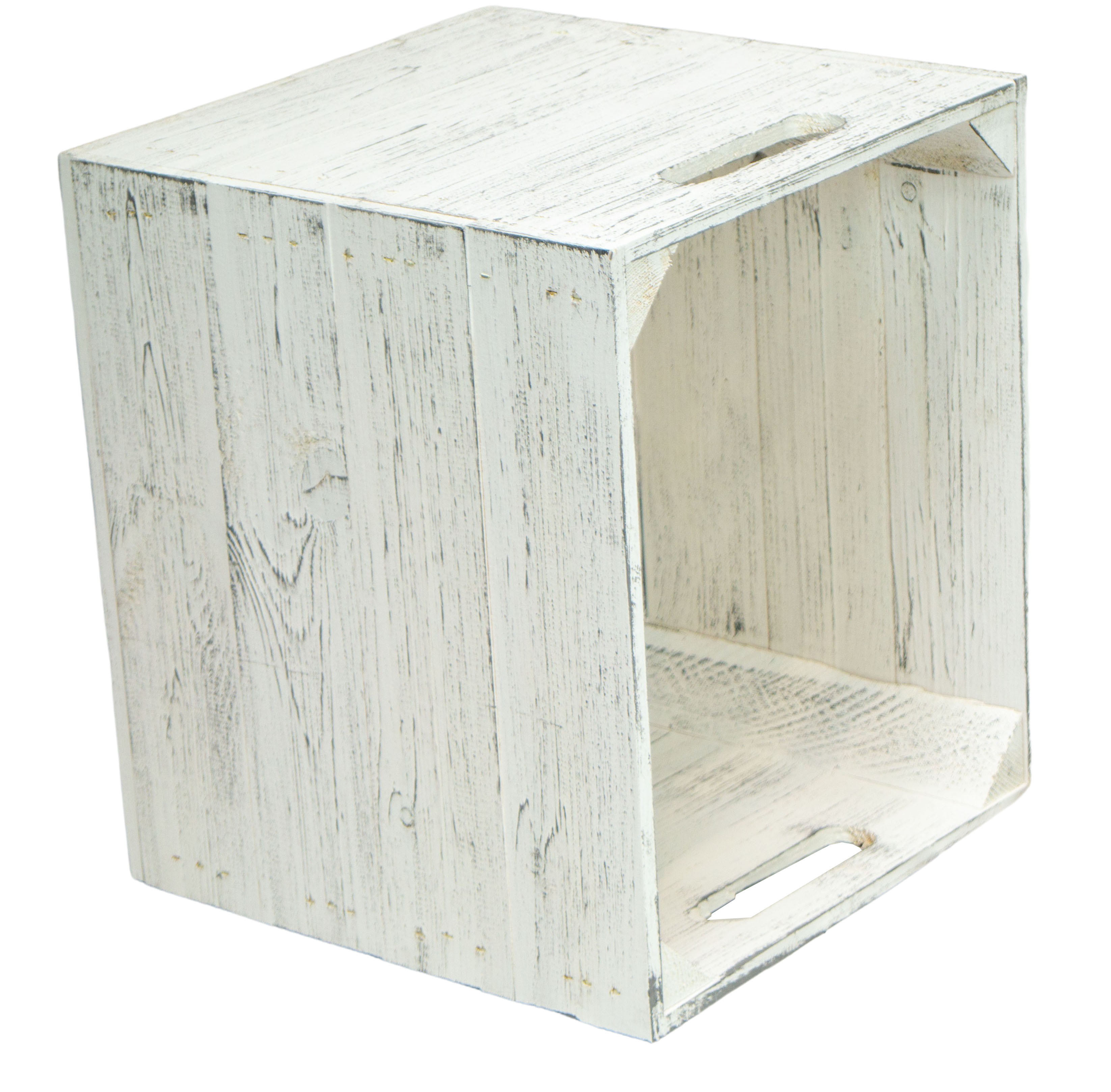 Holzkiste Shabby weiß passend für Kallax und Expeditregale Regaleinsatz