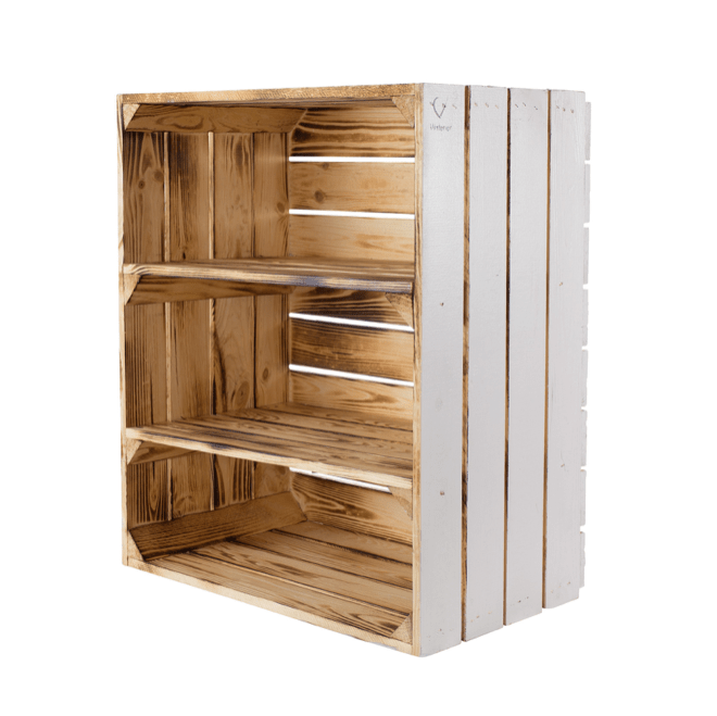 Großes Regal Christopher XL 60x50x30cm außen weiß innen geflammt