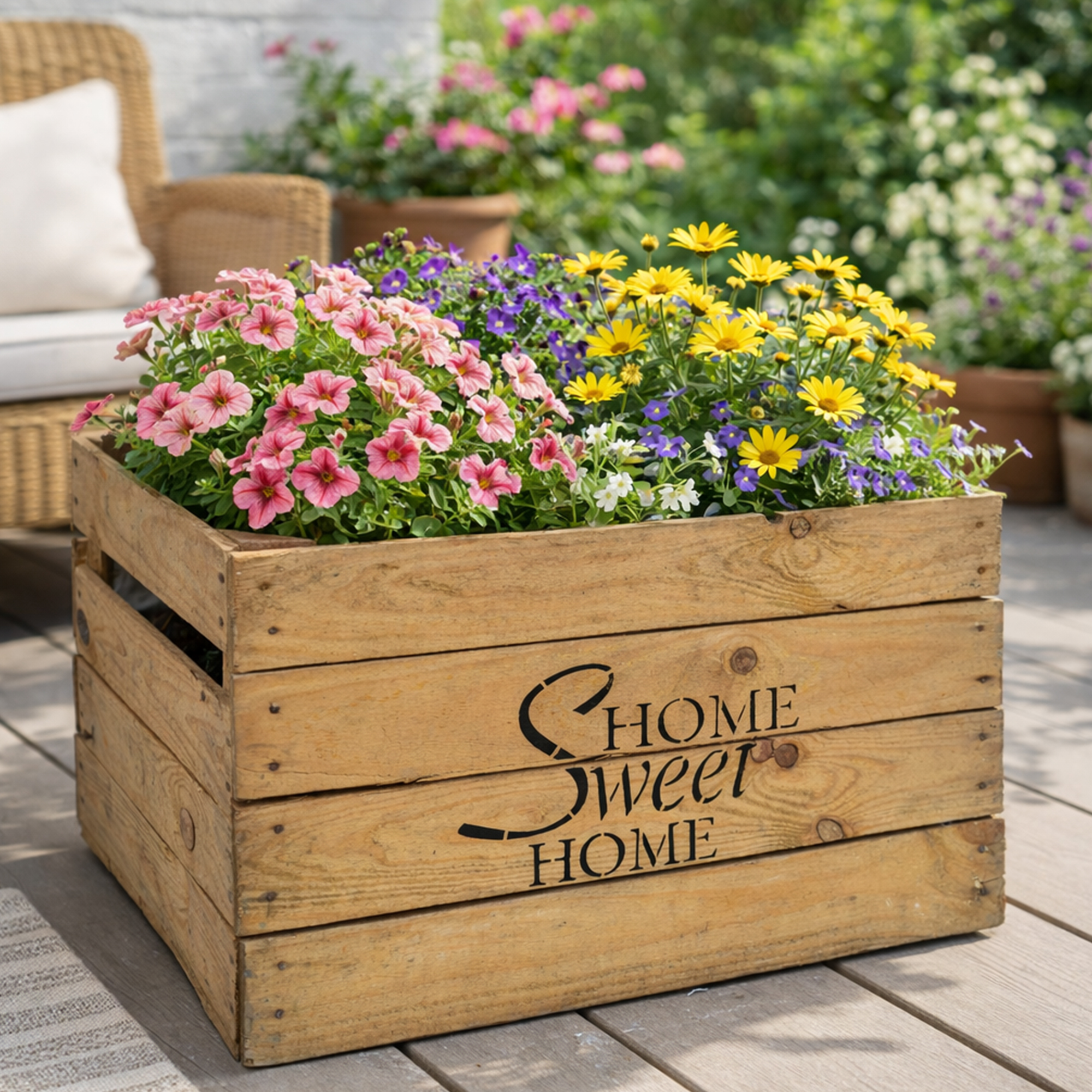 Obstkiste Home Sweet Home HSH Natur gebraucht