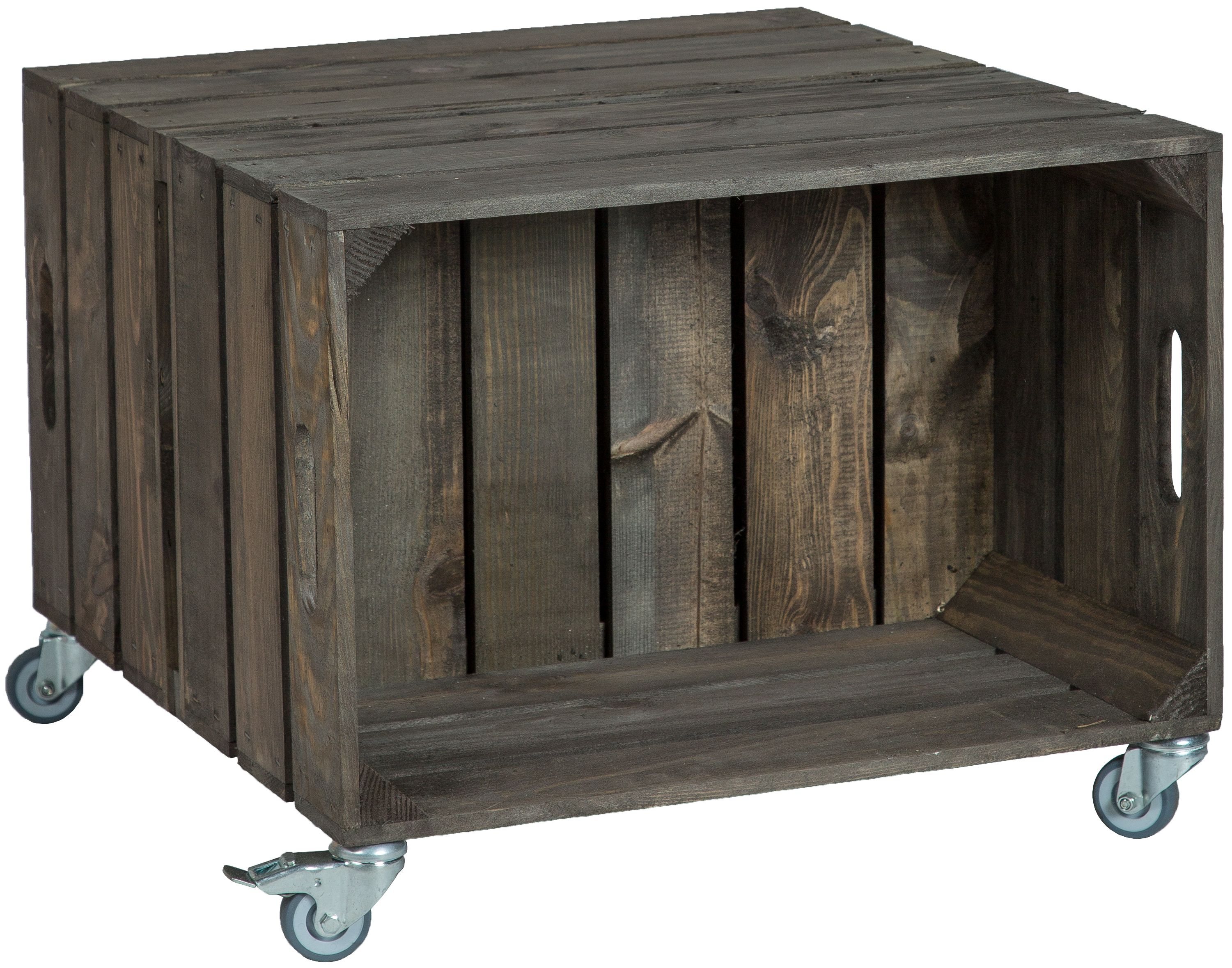 kleiner Obstkistentisch Elfriede dunkel inkl. Rollen