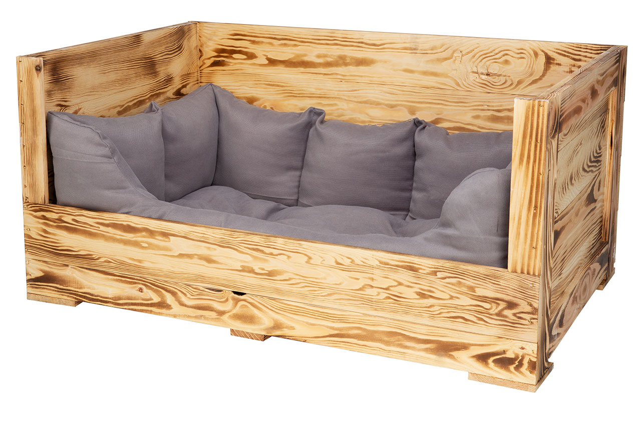 Hundebett Balu geflammt mit Kissen 90x57x45cm