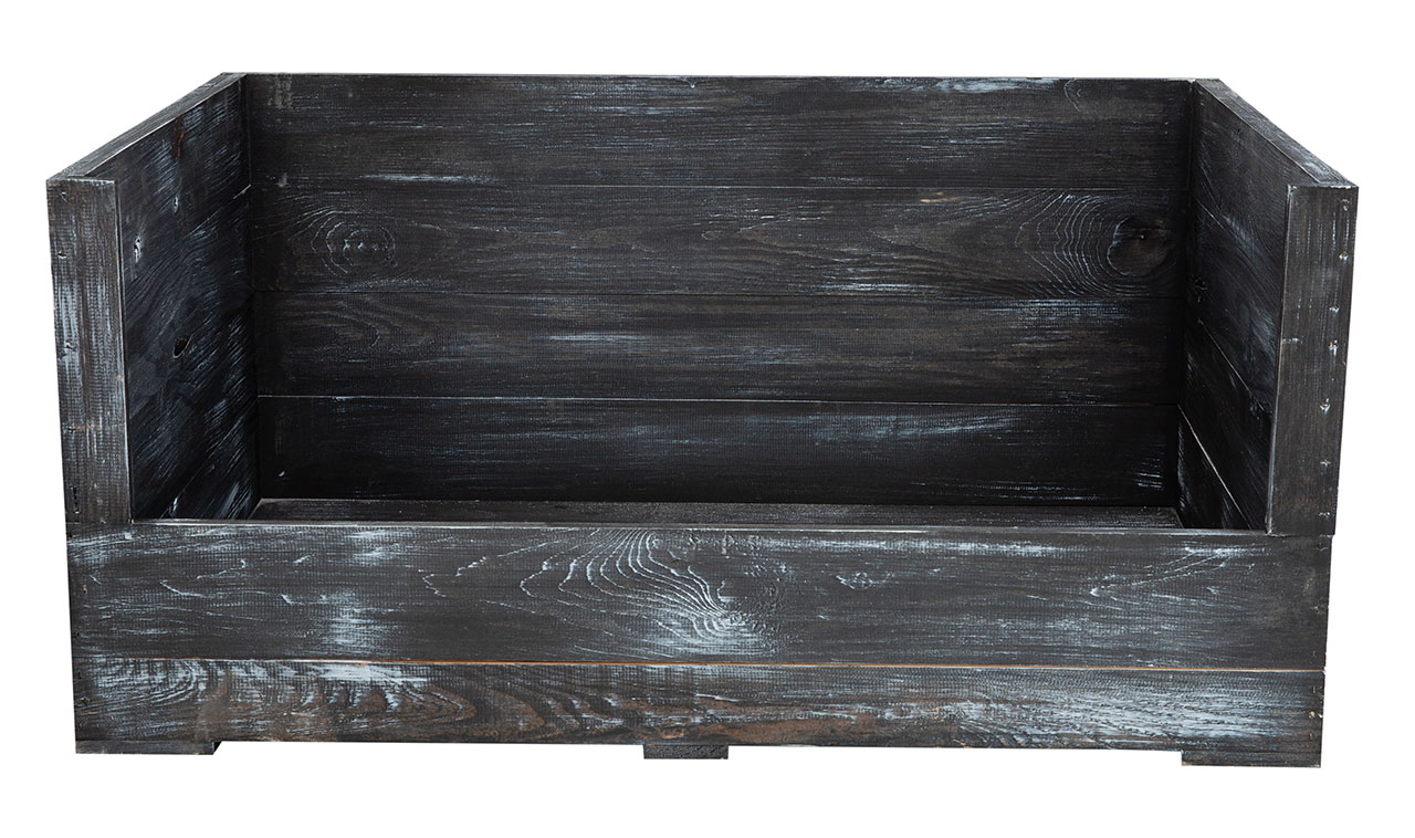 Hundebett Balu shabby schwarz mit Kissen 90x57x45cm