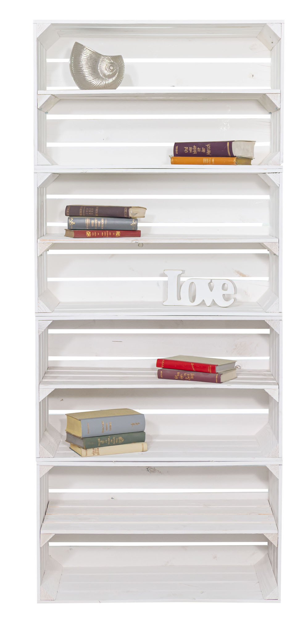 Bücherregal mit 8 Ebenen für Büro und Wohnzimmer Holz weiß 160x68x30cm Wand Aufbewahrungsregal Standregal, Büroregal, freistehend, Dekoregal, zur Präsentation, modern (Weiß)