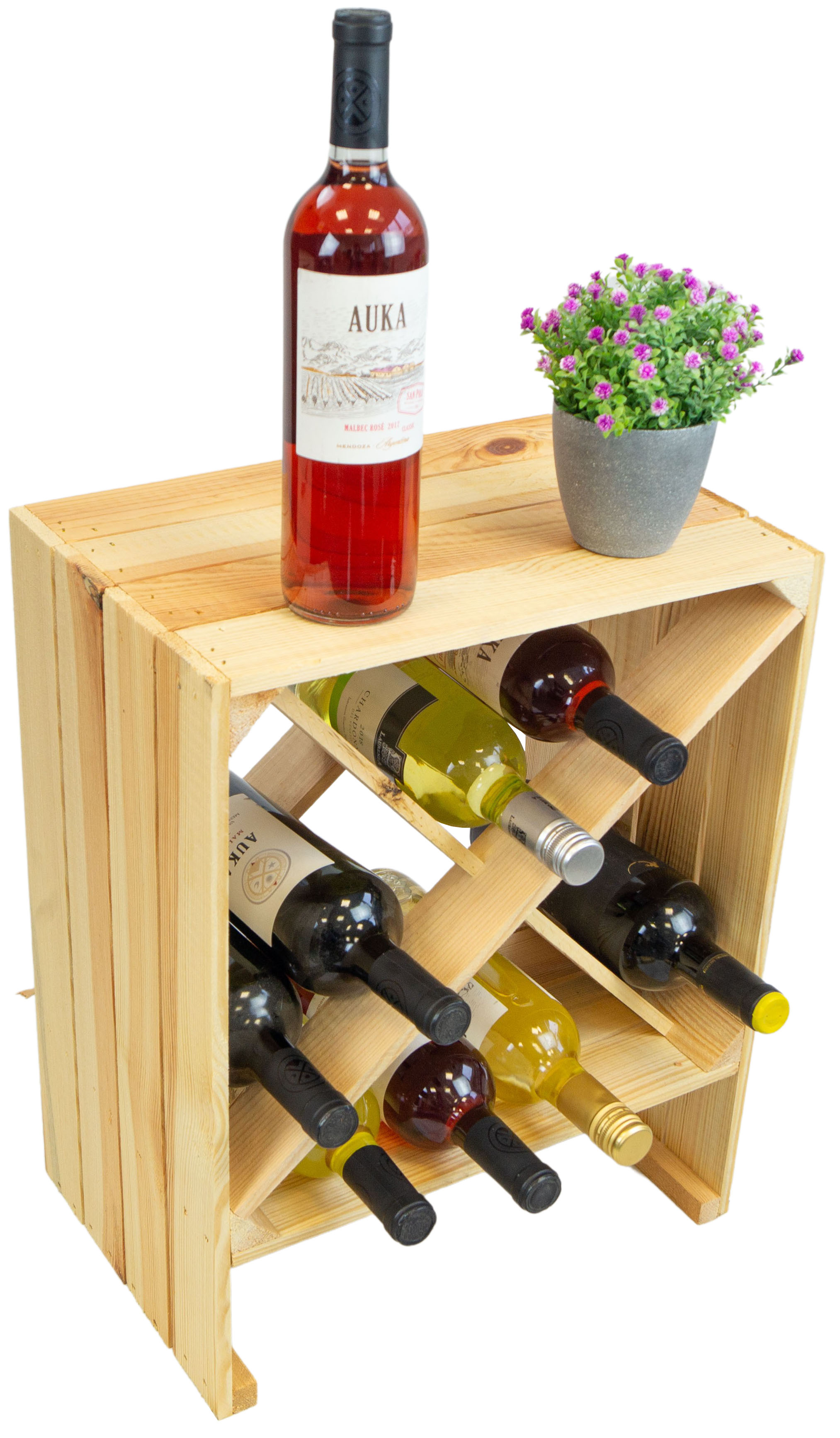Étagère à Vin " X " Nature Armoire A Vin Weinablage Boîte Boîte en Bois