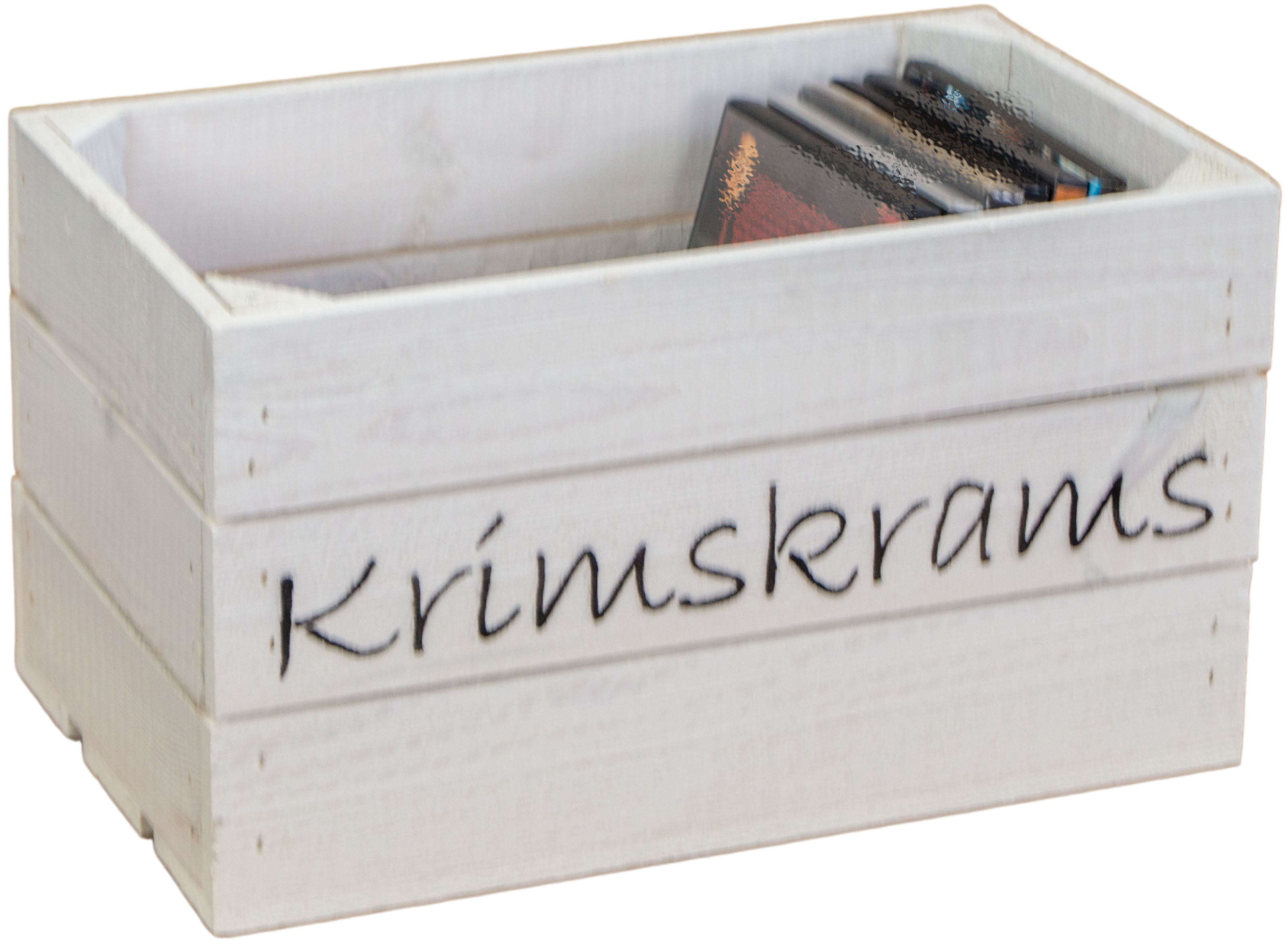 Holzkiste "Hilde" weiß Krimskrams