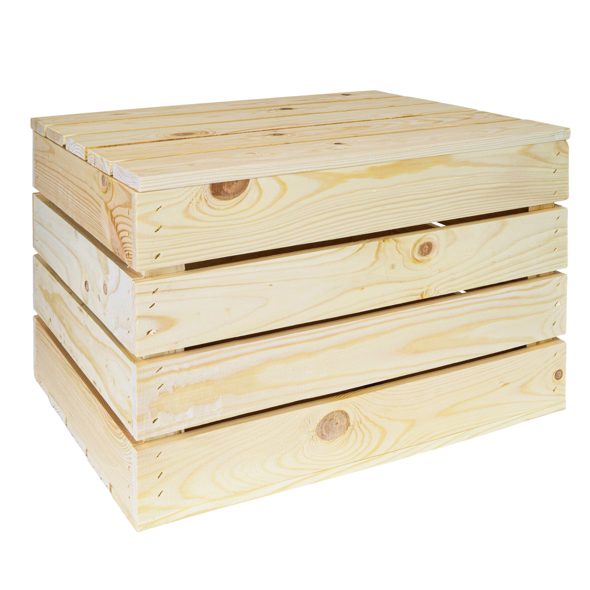 Coffre en Bois Boîte à Vin Trésor de Paix à Jouets Nature avec Couvercle 48 x 3