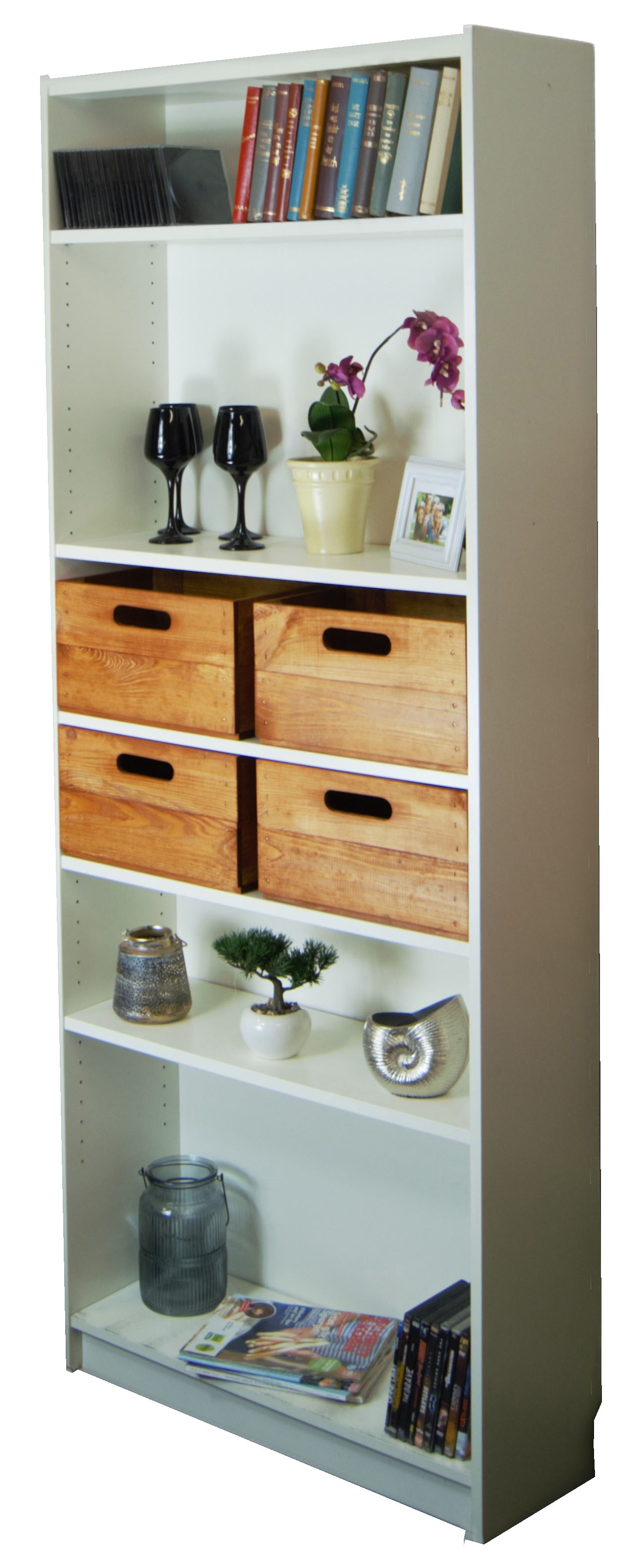 Boîte en bois noir émaillé convenant aux étagères Kallax et Expedit Insert pour étagère