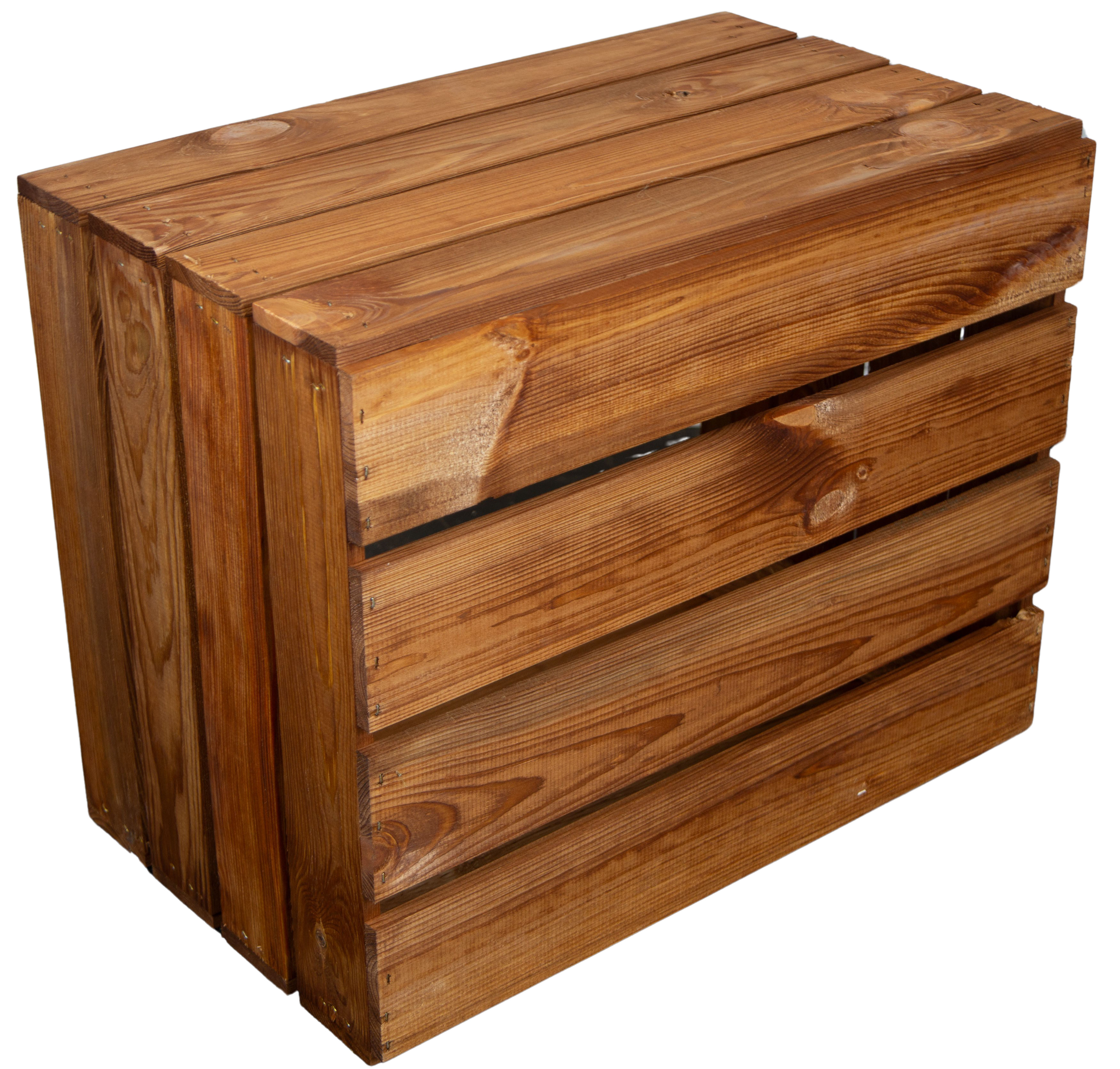 2er Set Holzkiste "Johanna" lasiert in ocker 50x40x30cm Obstkiste Weinkiste Apfelkiste Regalkiste