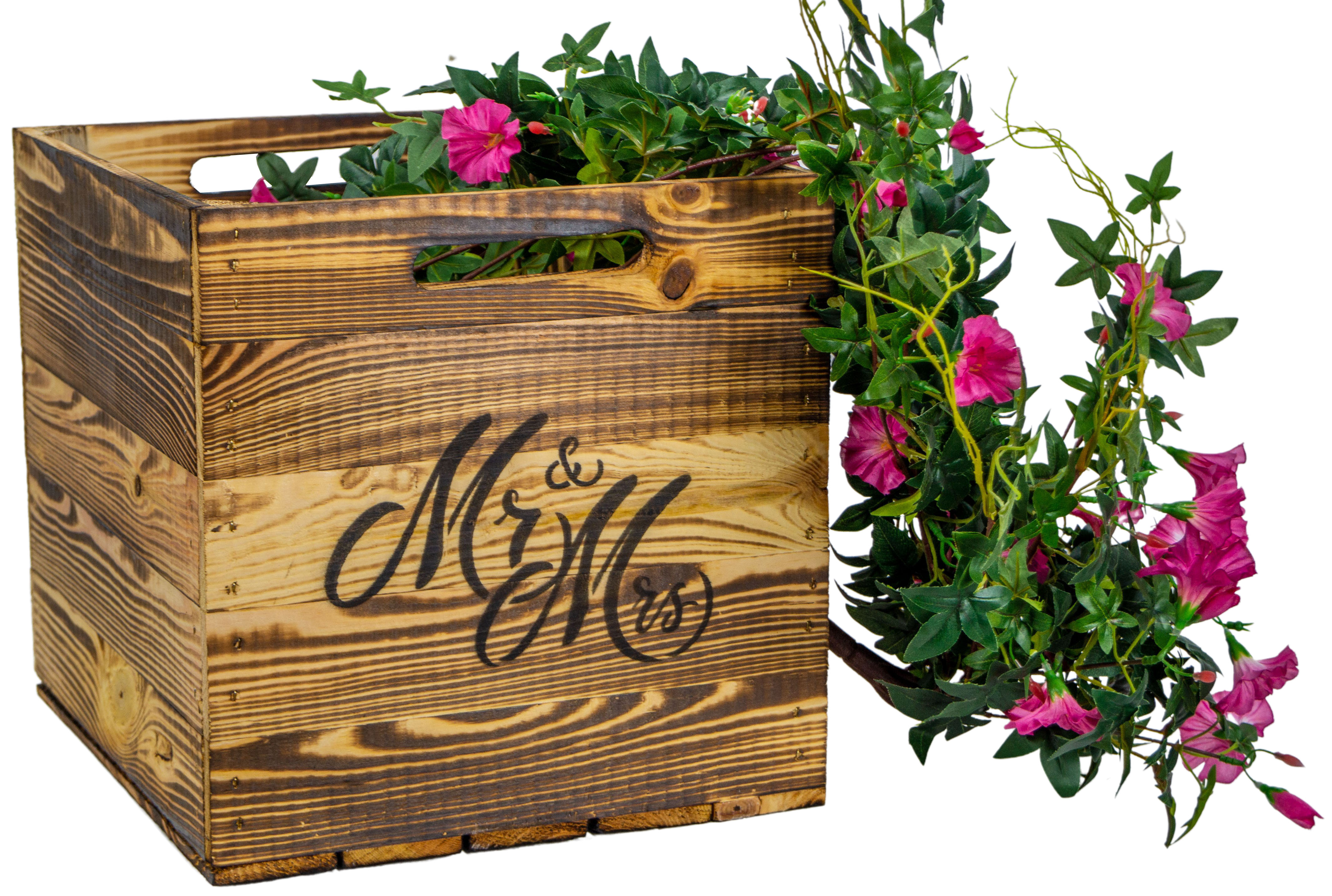 Hochzeitskiste geflammt Mr & Mrs  passend für Kallax und Expeditregale Regaleinsatz
